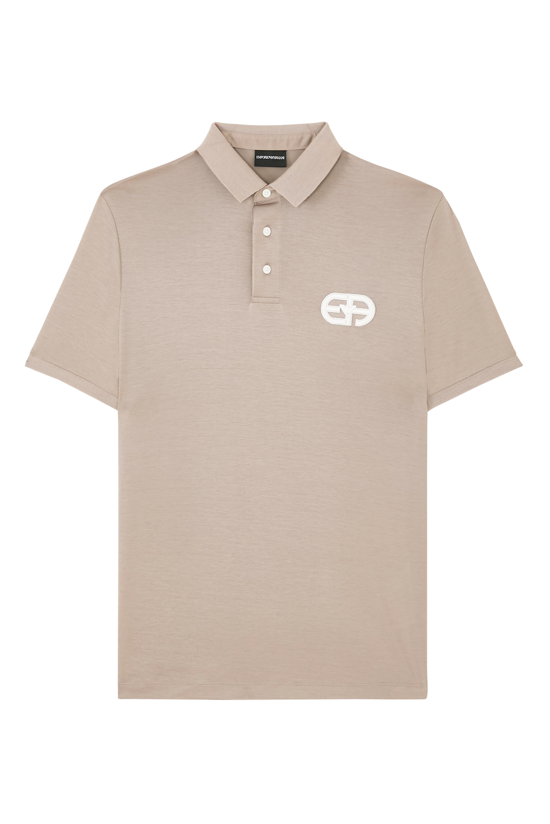 Embossed EA Logo Embroidery Lyocell-Blend Jersey Polo Shirt