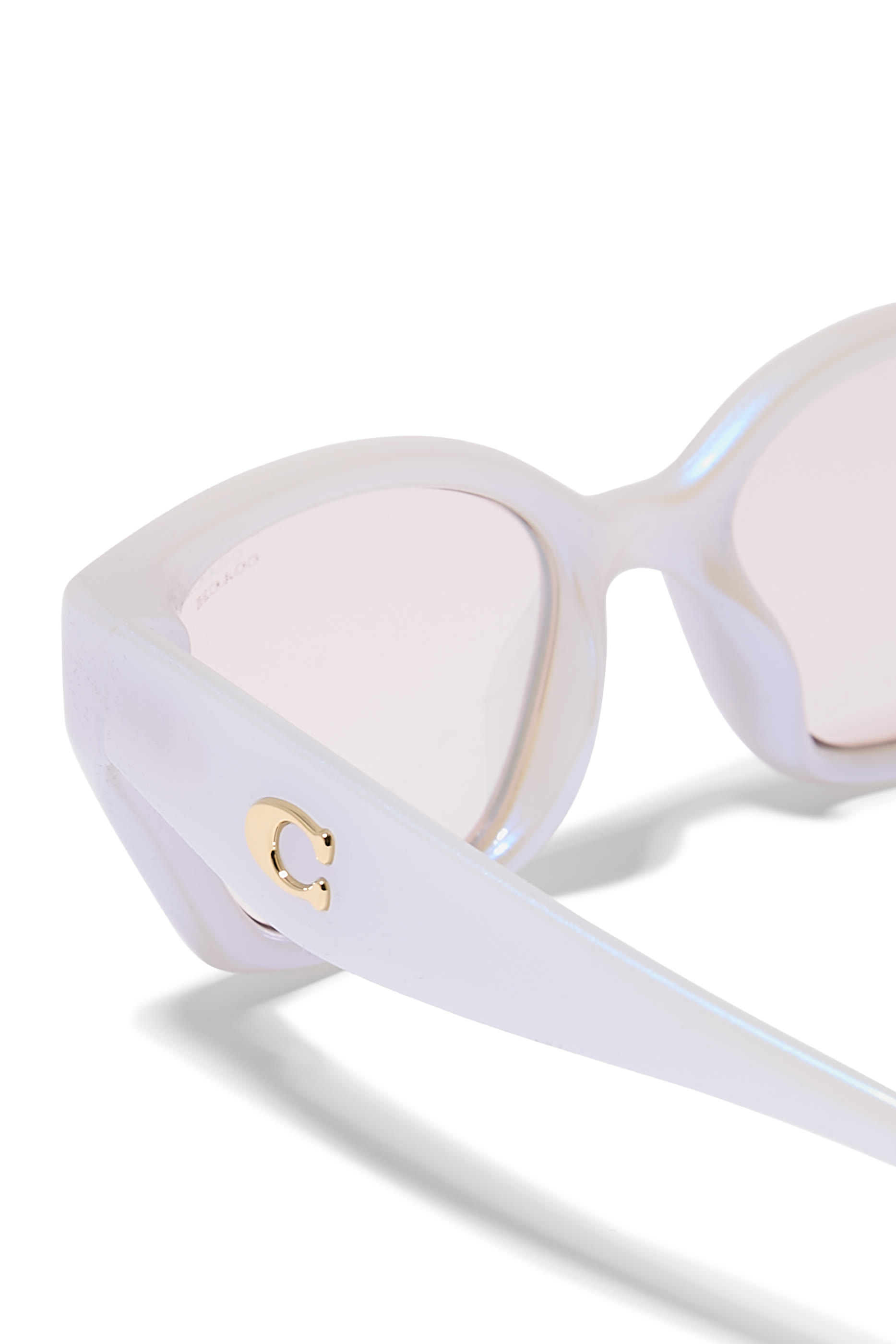 Irreg Frame Sculpted C Logo Temple Sunglasses