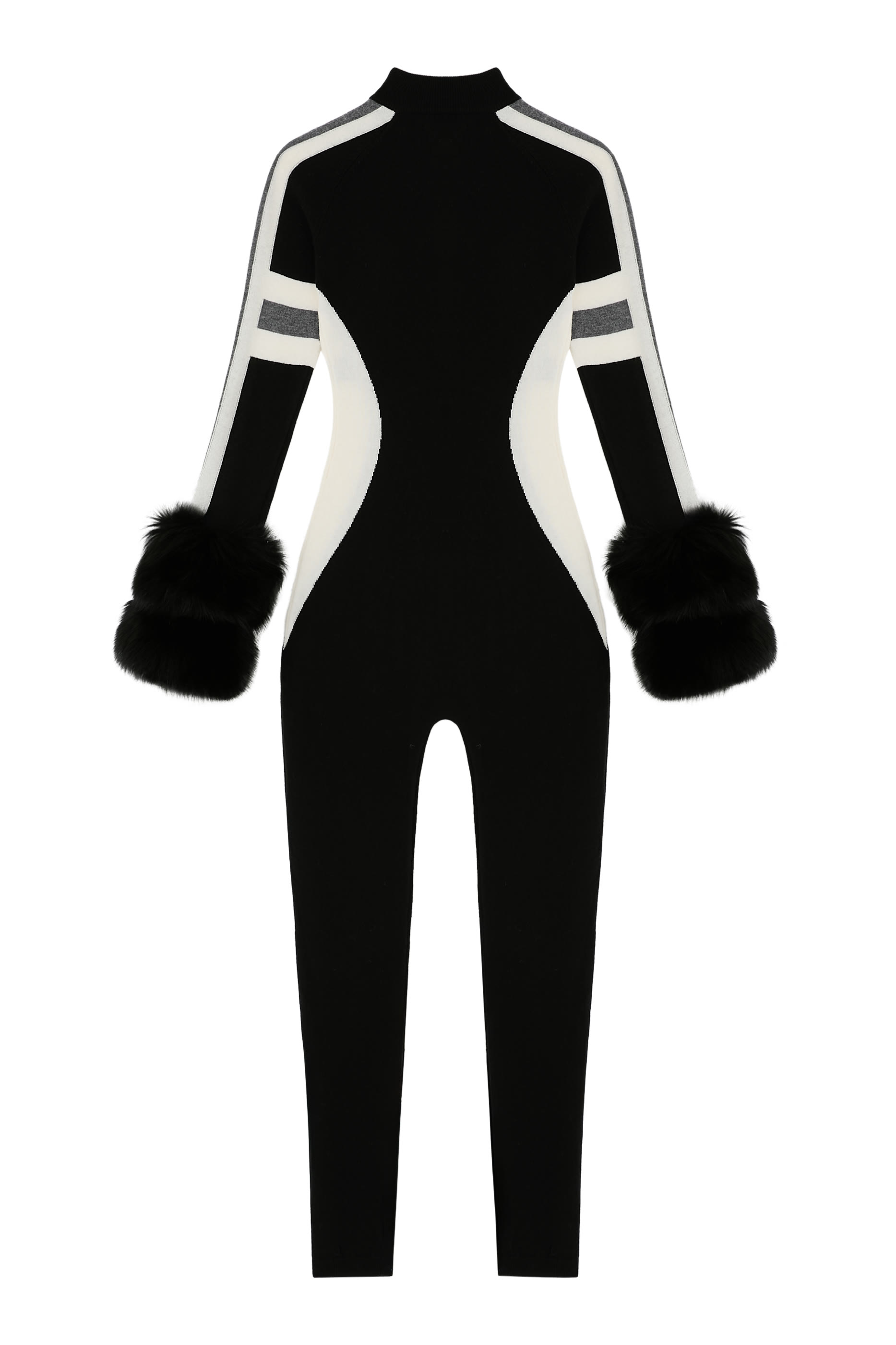Fox-Fur Cuff Jumpsuit