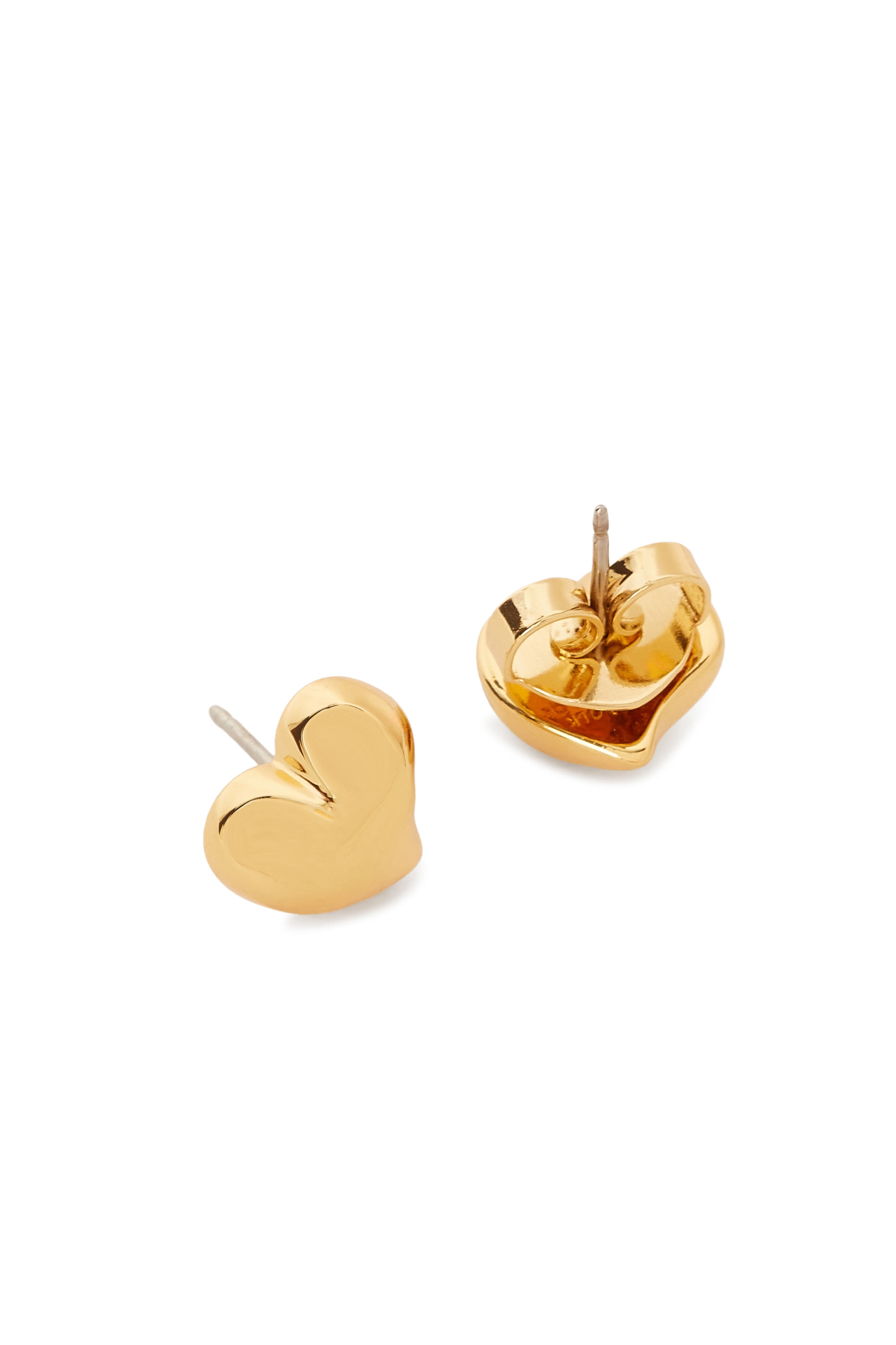 Amour Stud Earrings, Plated Metal