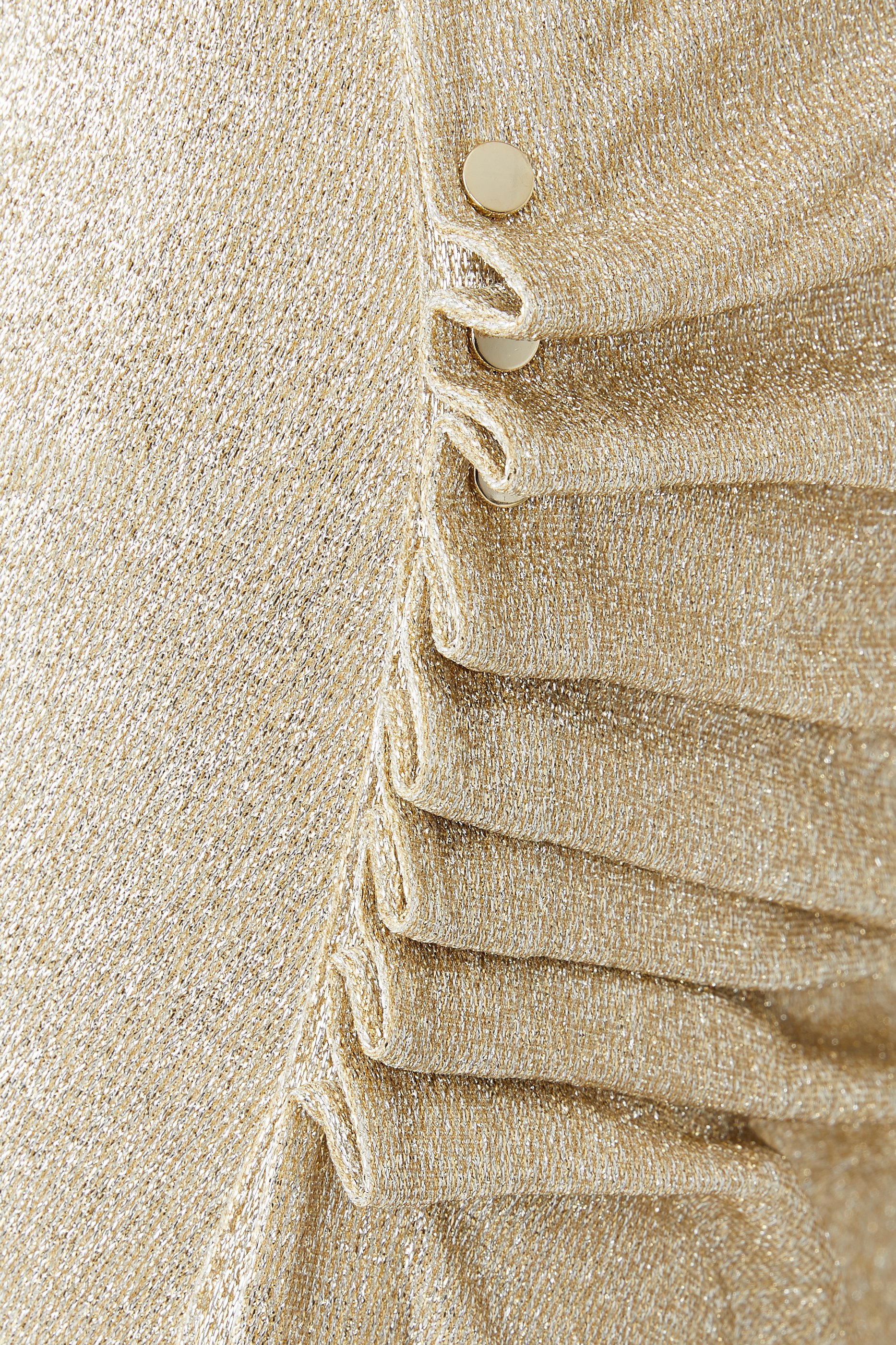 Ruched-Detailing Asymmetric Midi Skirt