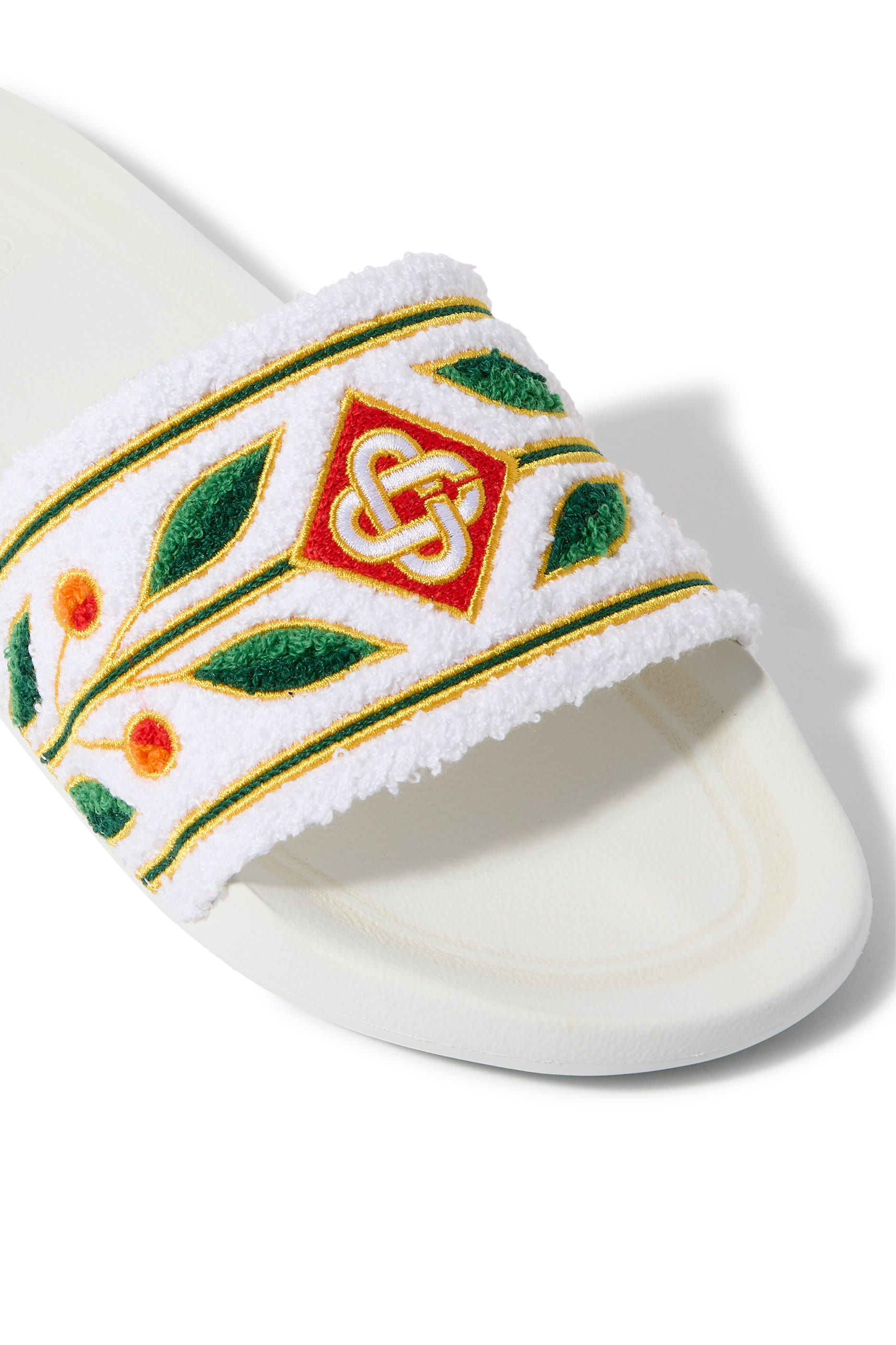 Embroidered Terry Sliders