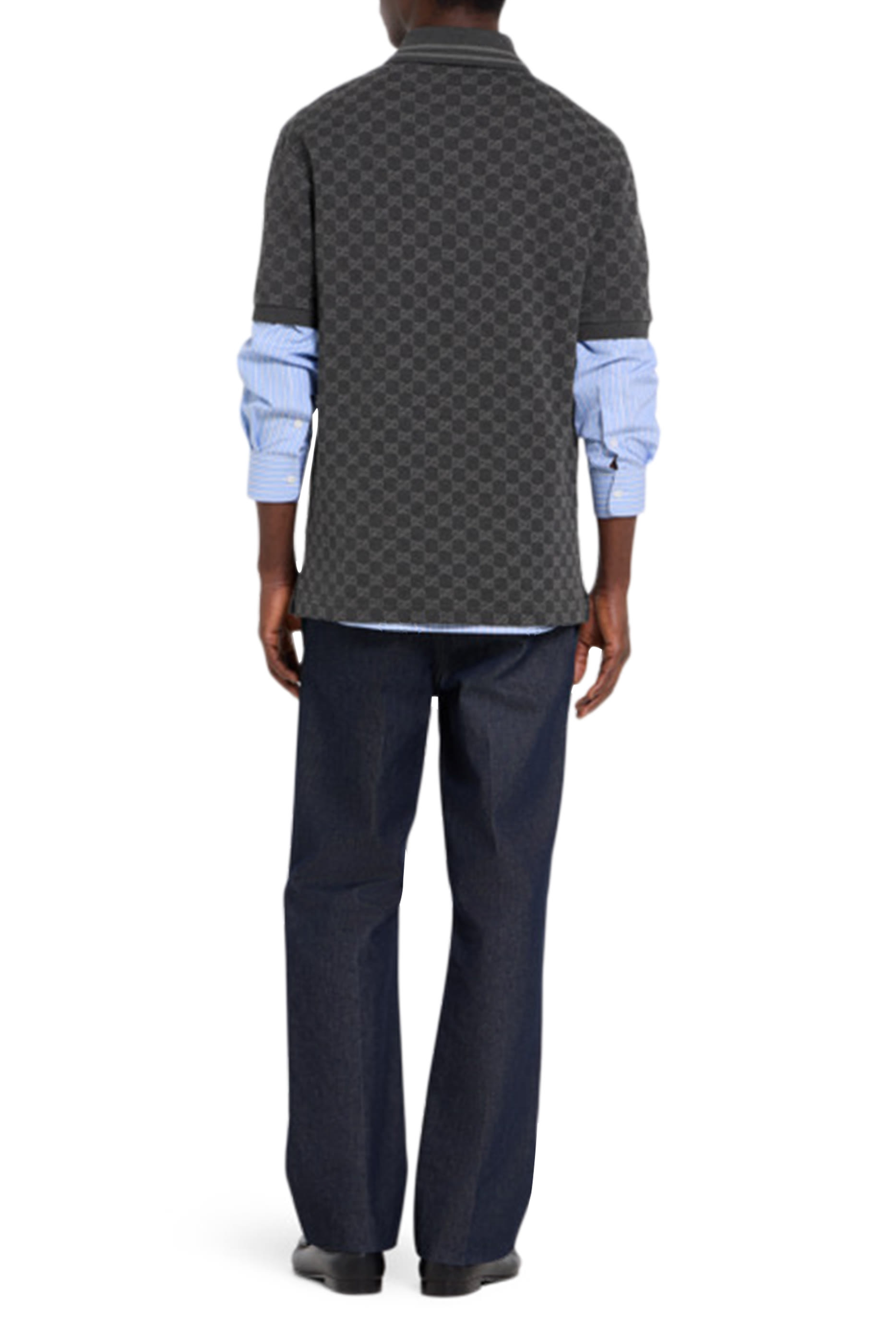 GG Cotton Piqu&eacute; Jacquard Polo Shirt