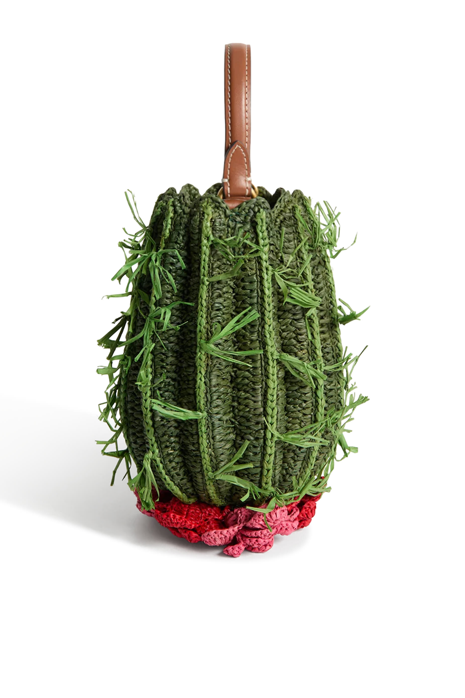 Raffia Cactus Crossbody Bag