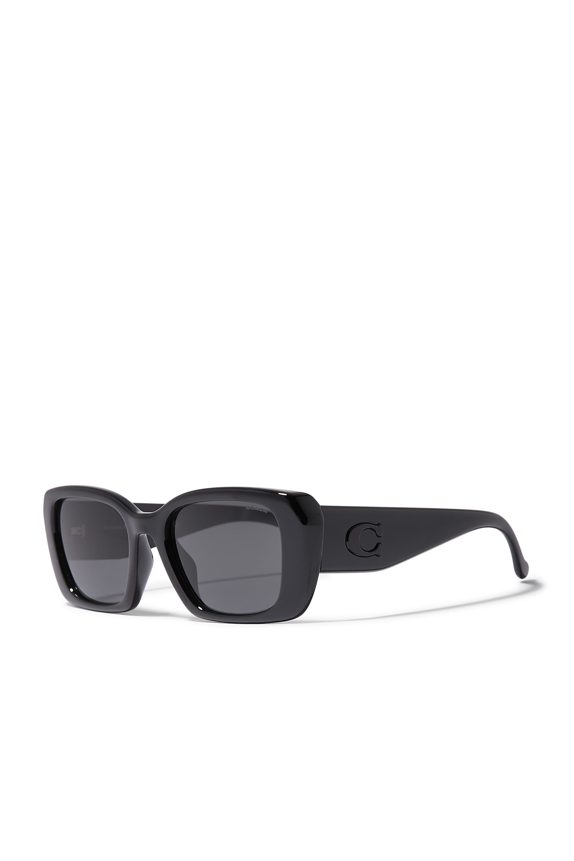 Square-Frame Maxi C Logo Temple Sunglasses