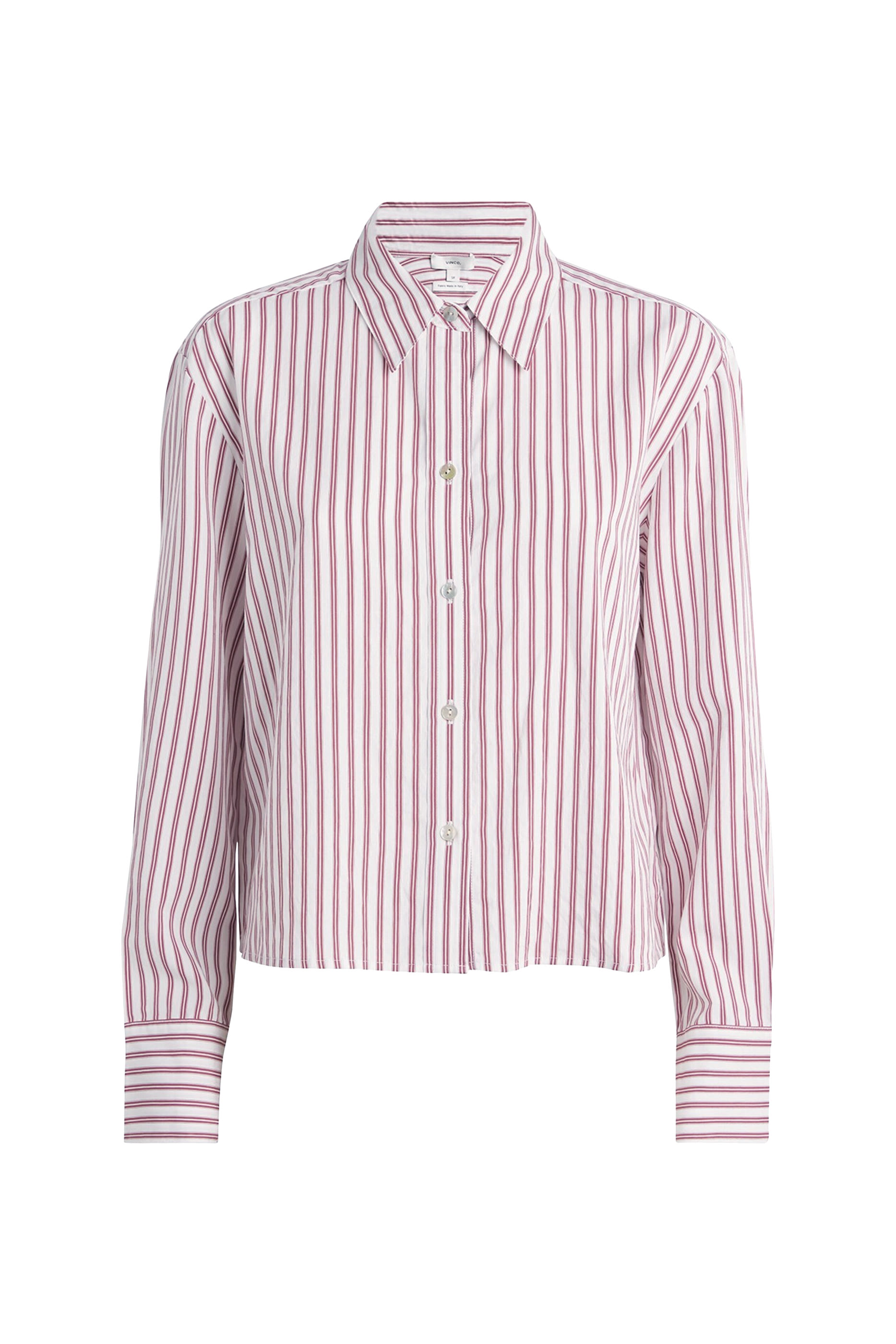 Till Stripe Cropped Button Down Shirt