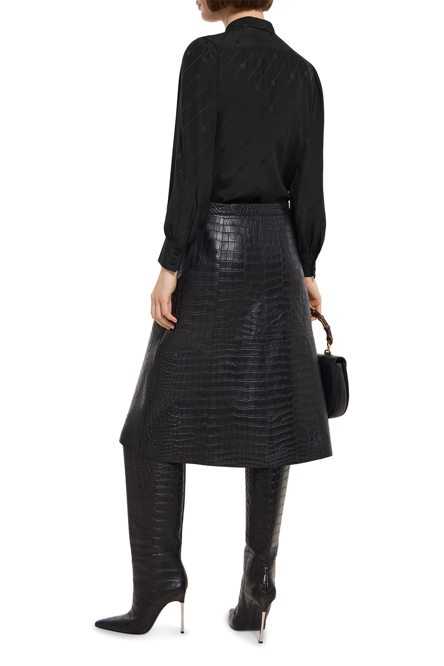 Silk Cr&ecirc;pe Satin Interlocking G Shirt