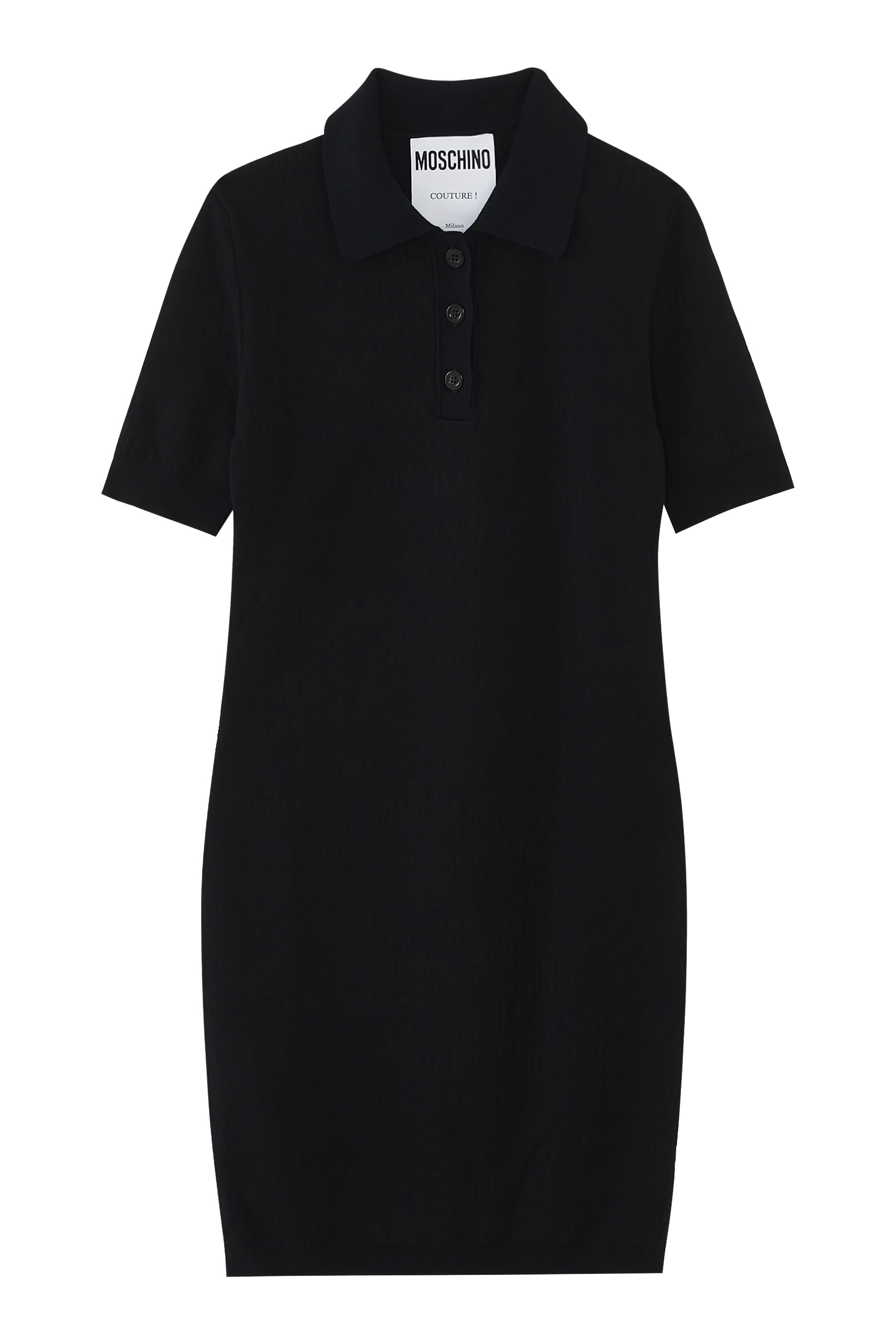 Logo Jacquard Knit Polo Mini Dress