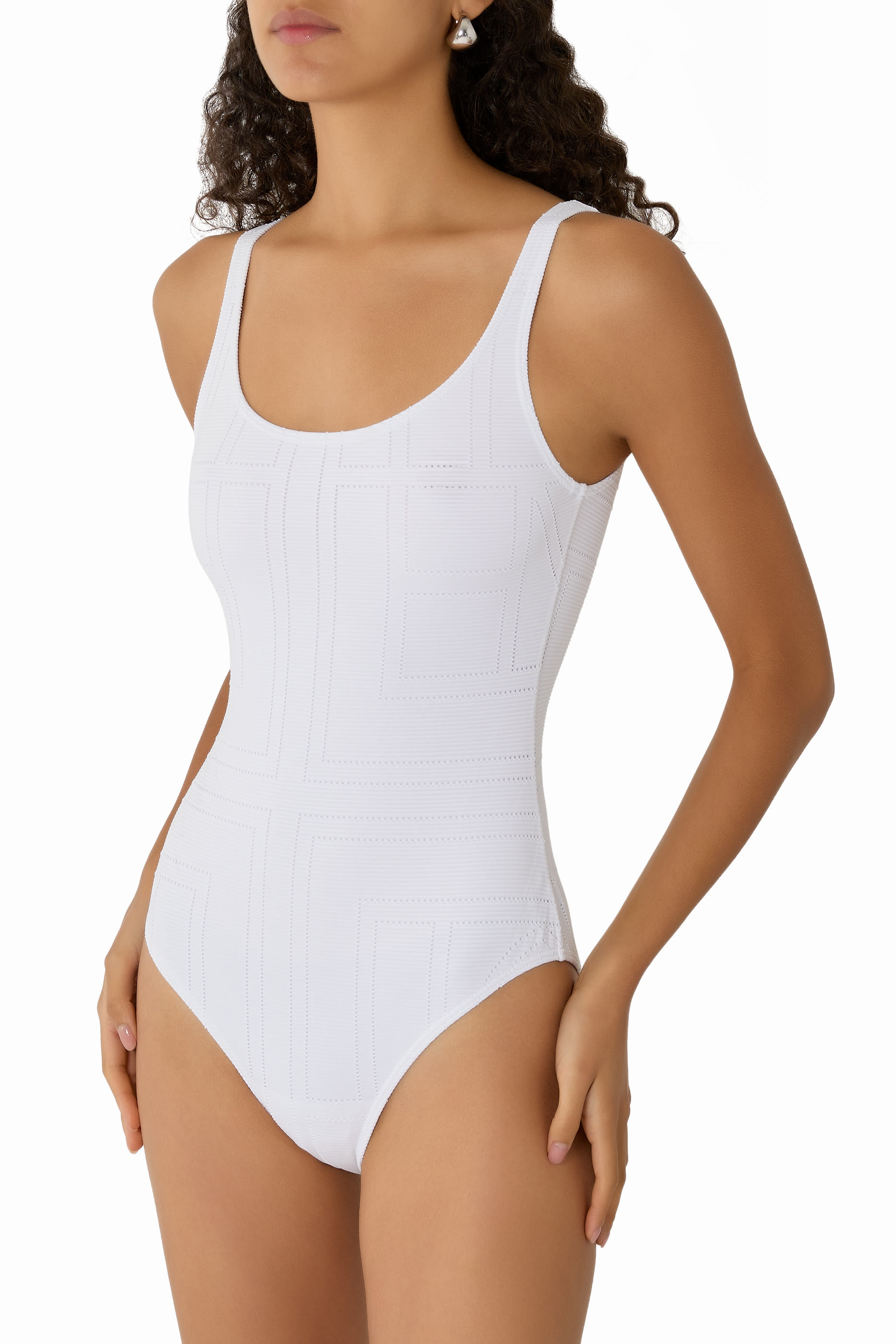 Monogram Pointelle Swimsuit