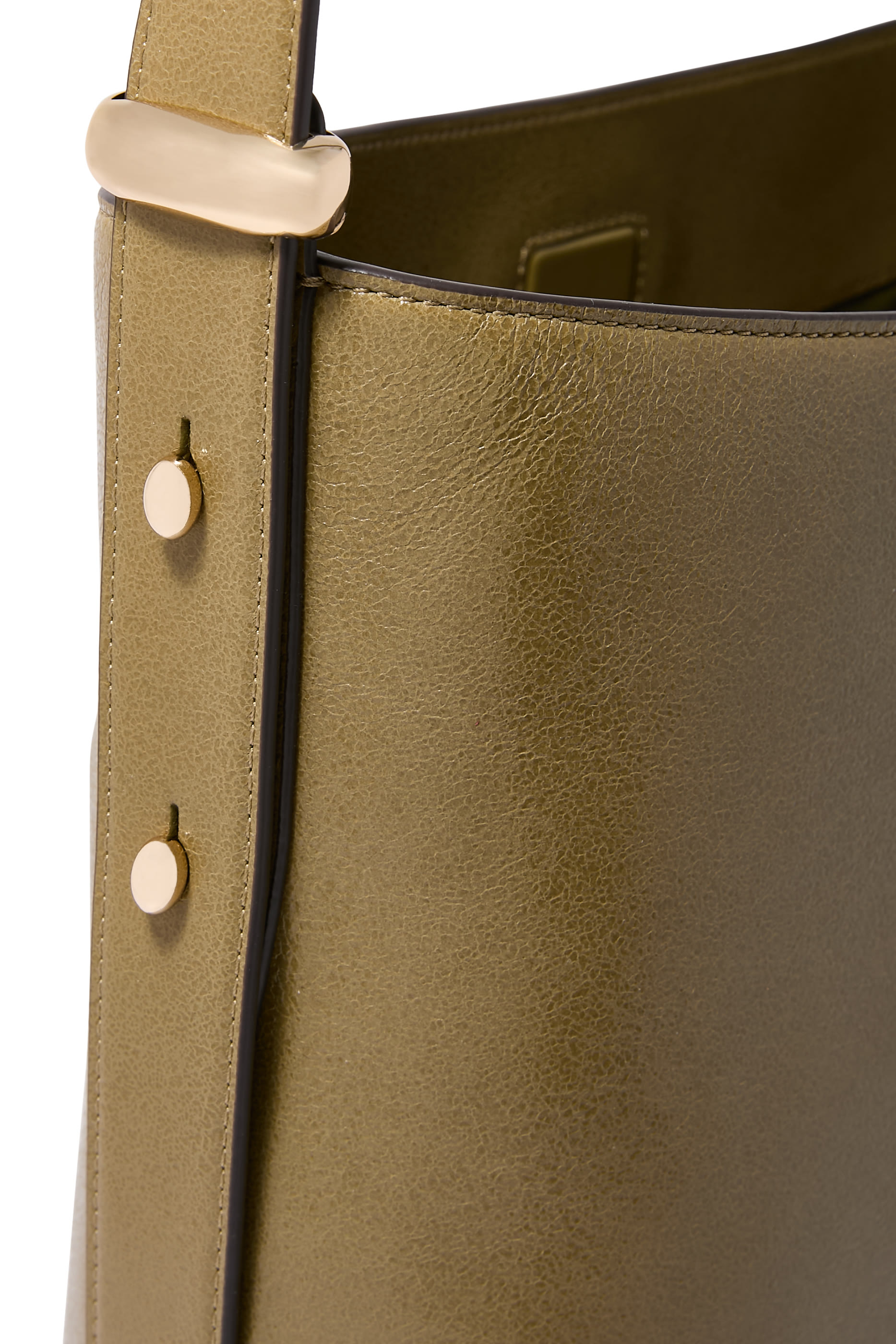 Halo Glazed Leather Large Bucket Bag 