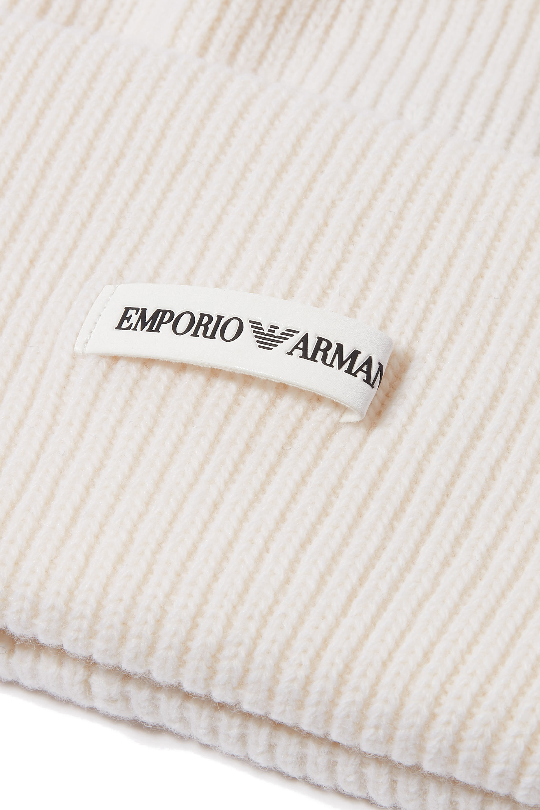 Ribbed Logo Patch Beanie