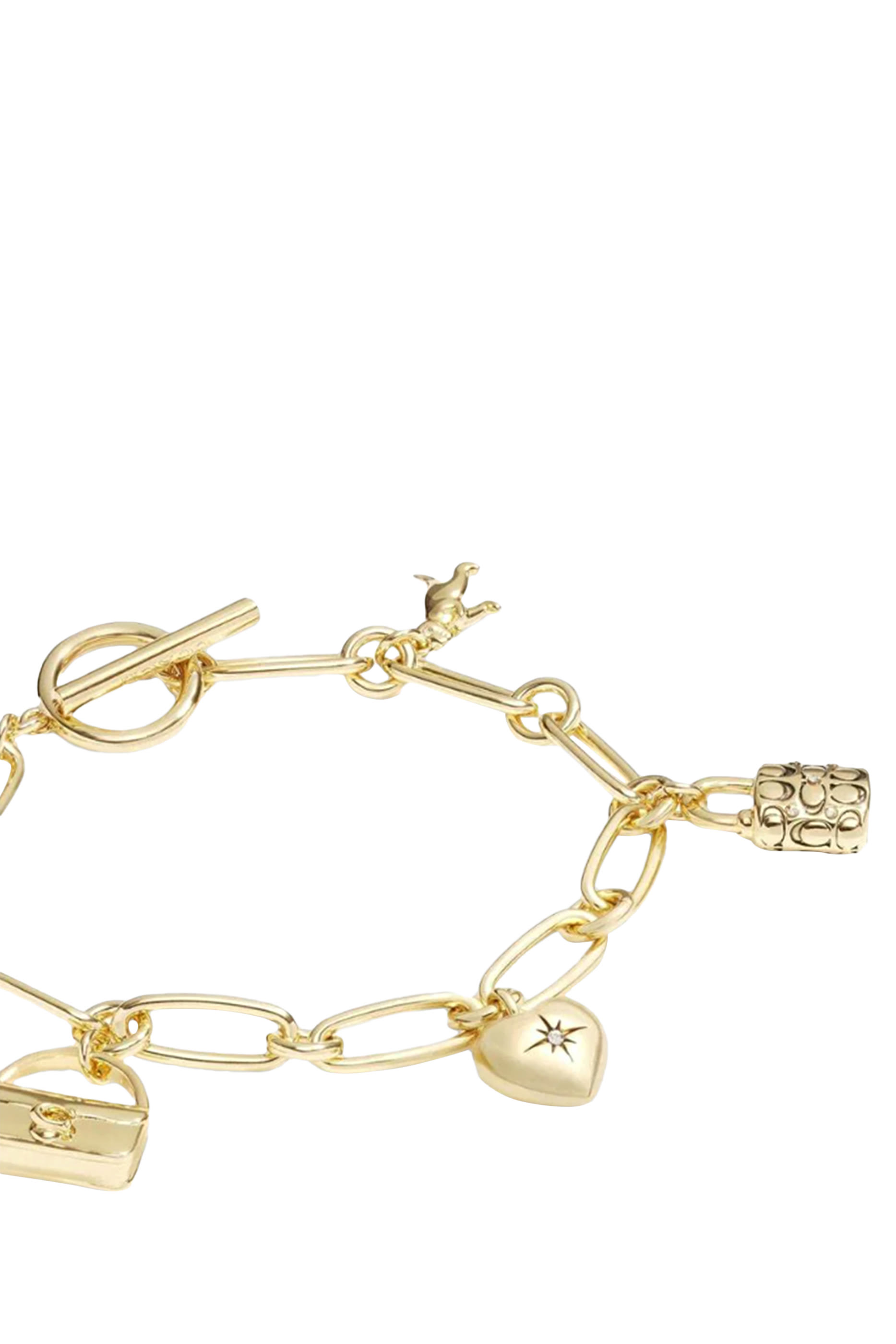Iconic Charm Chain Bracelet, Plated Brass & Glass, Cubic Zirconia