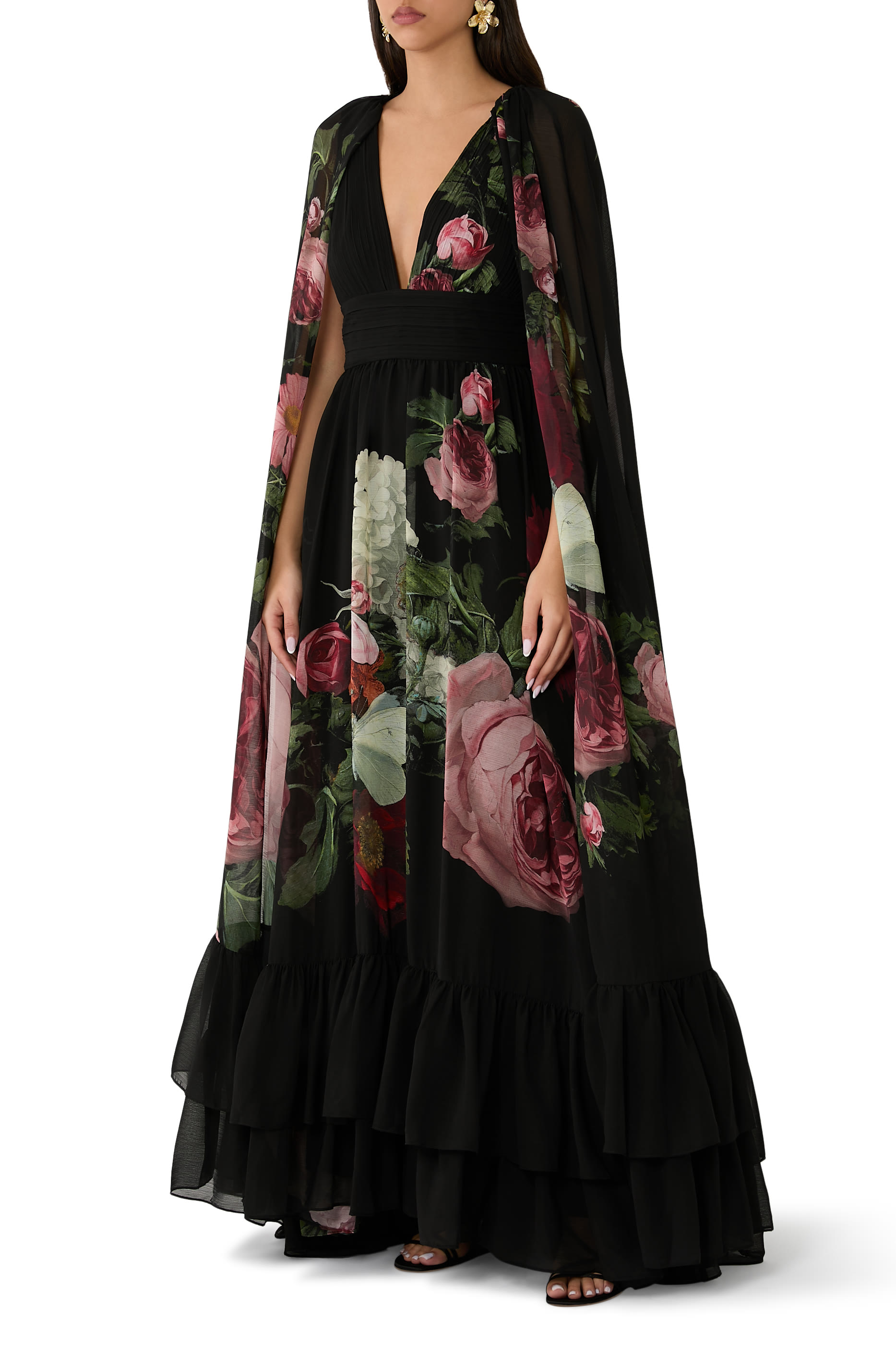 Roya Gown with Detachable Cape