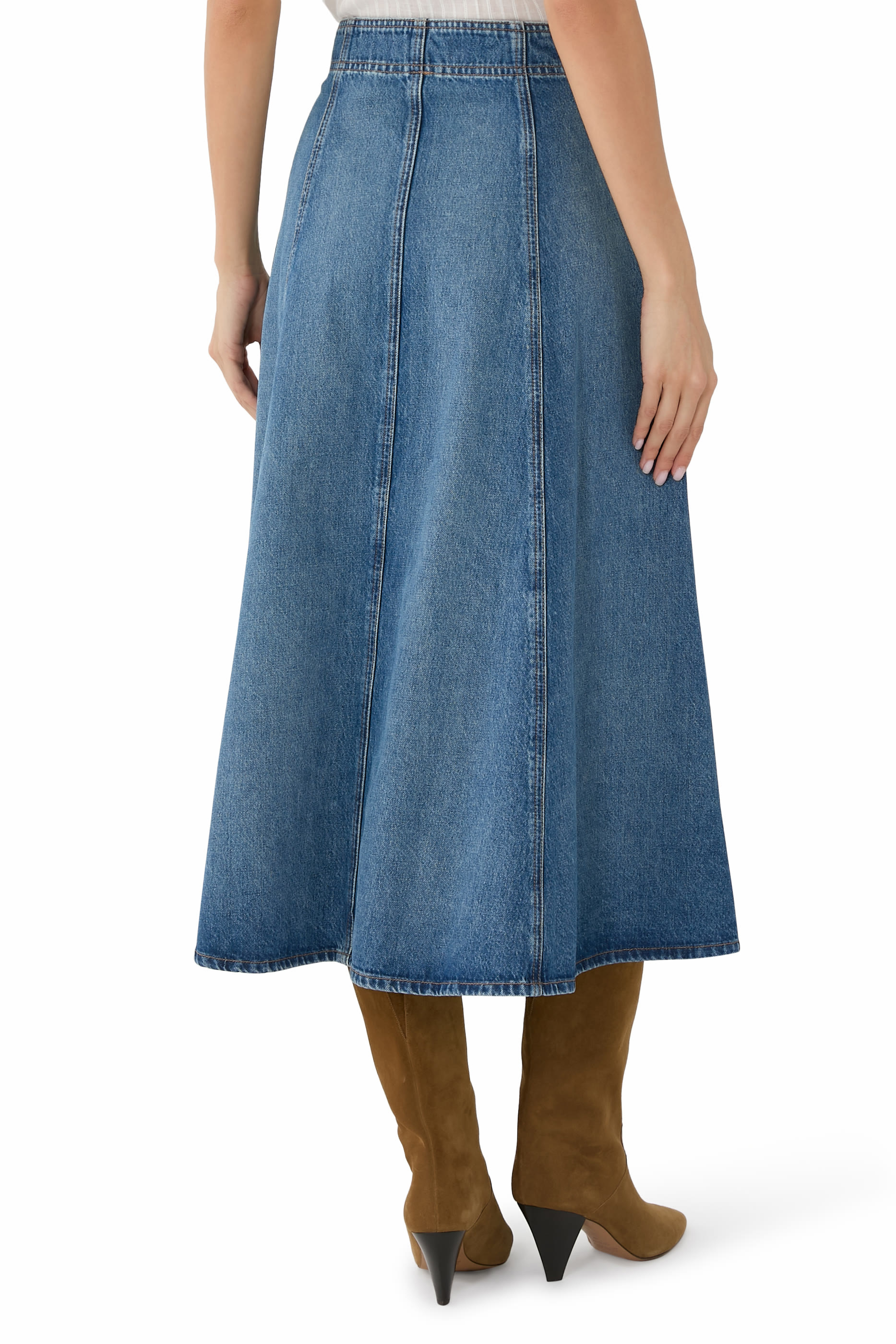 The Uma Midi Denim Skirt