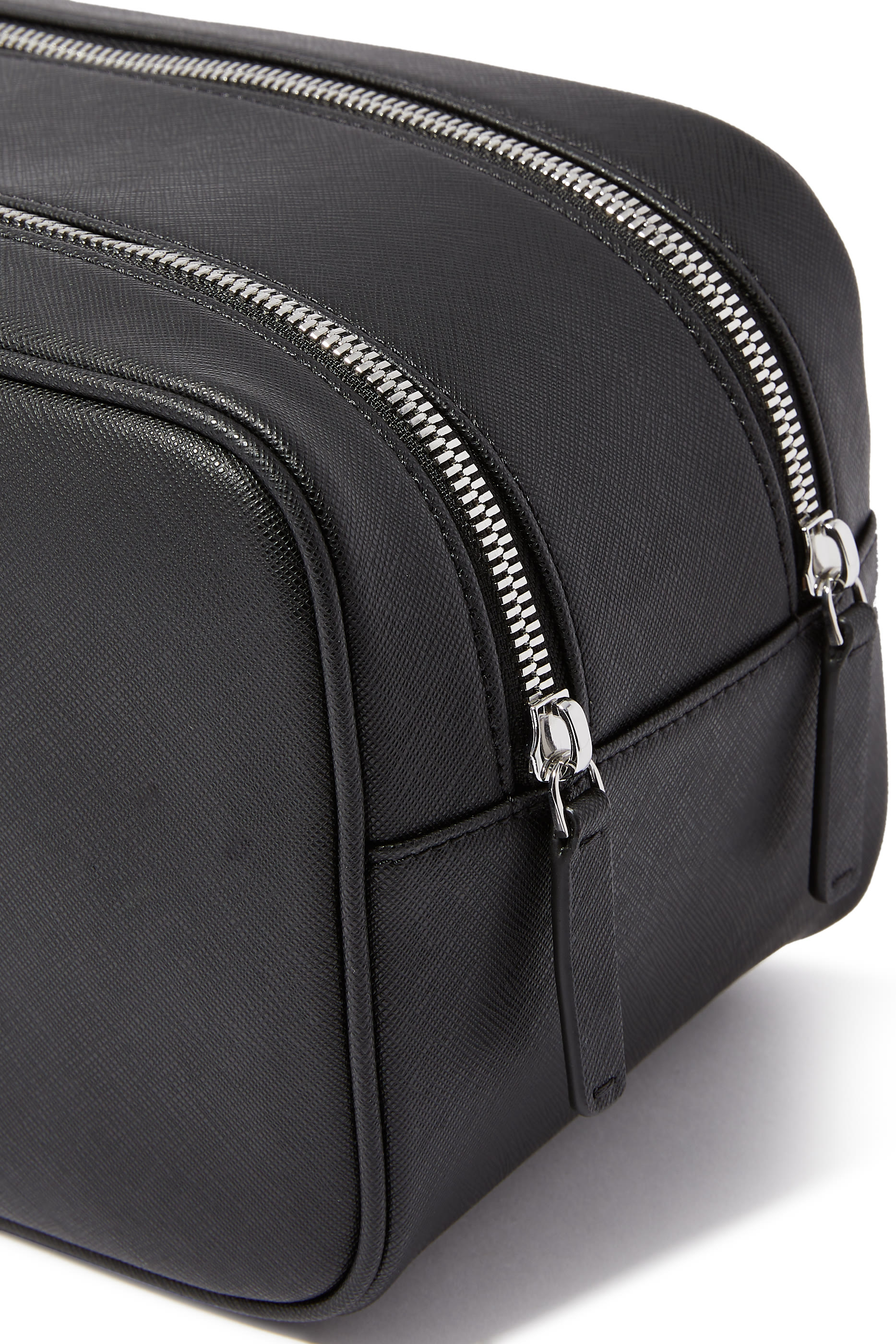 Logo Zip Toiletry Leather Bag