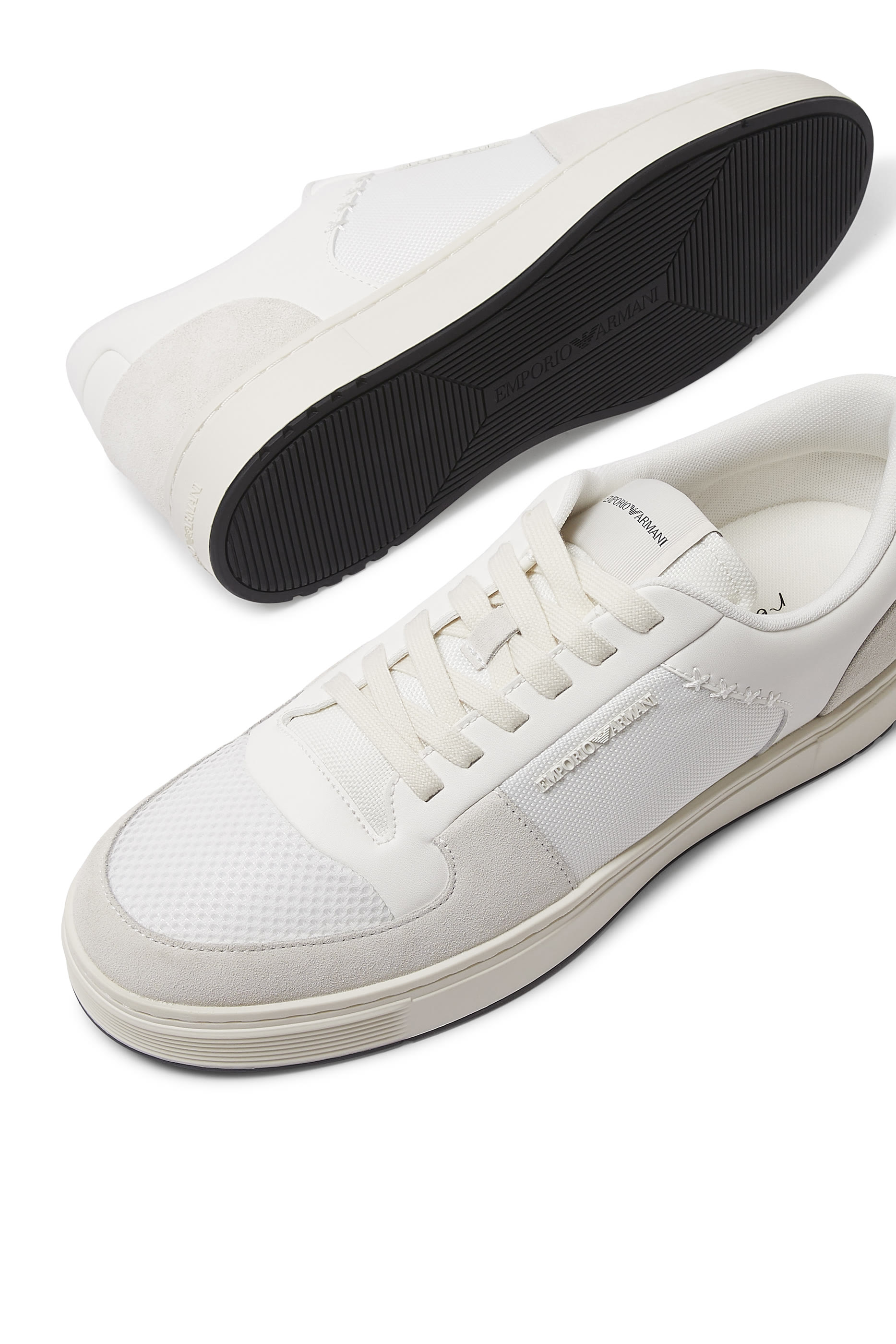 Logo Faux Suede & Mesh Sneakers