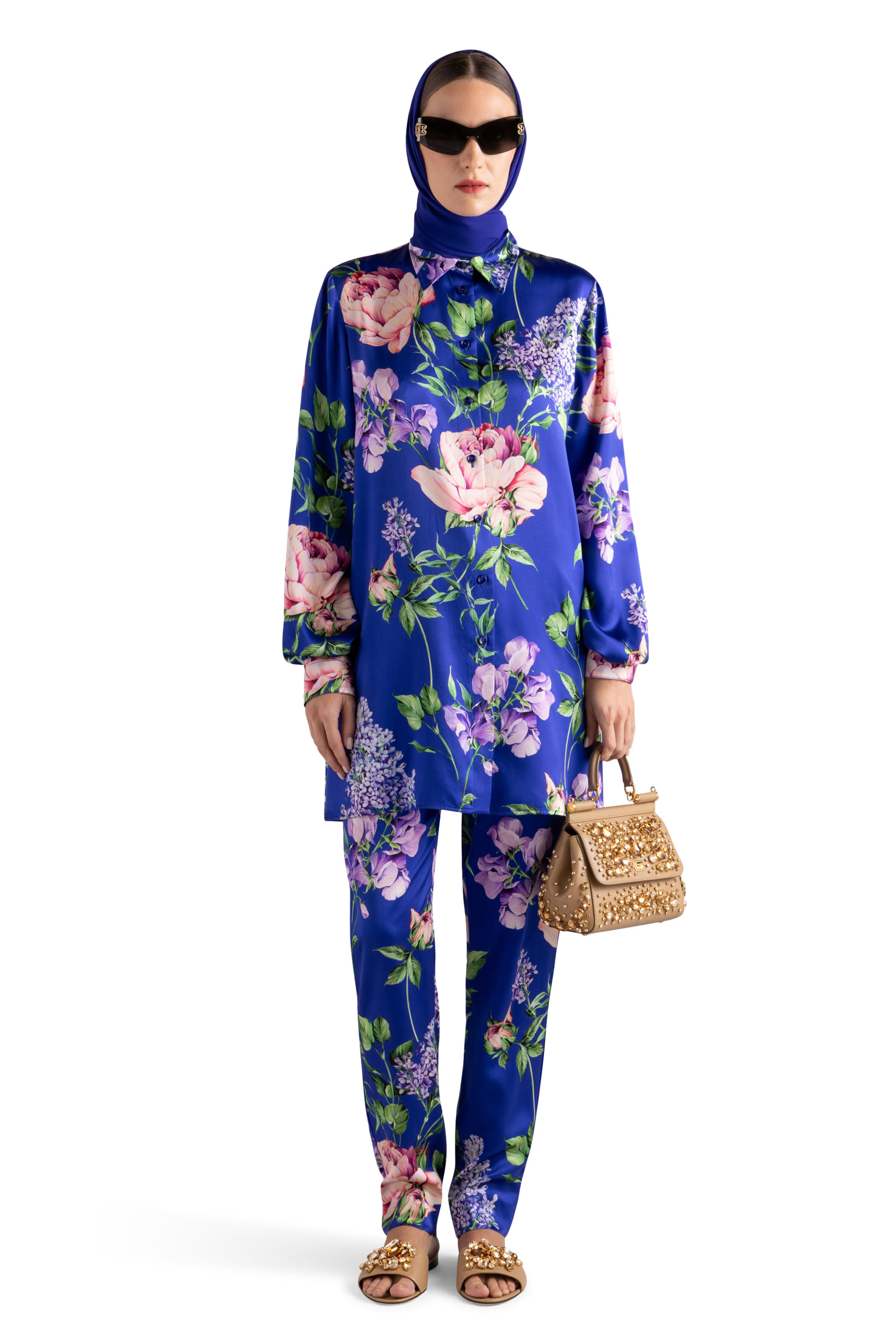 Floral-Print Trousers