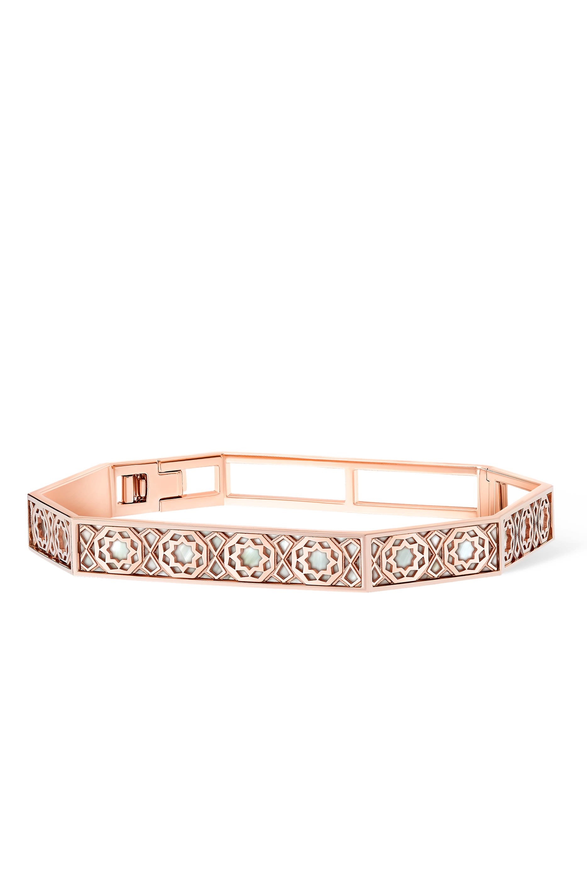 Oud Turath Bangle, 18k Rose Gold & Mother of Pearl