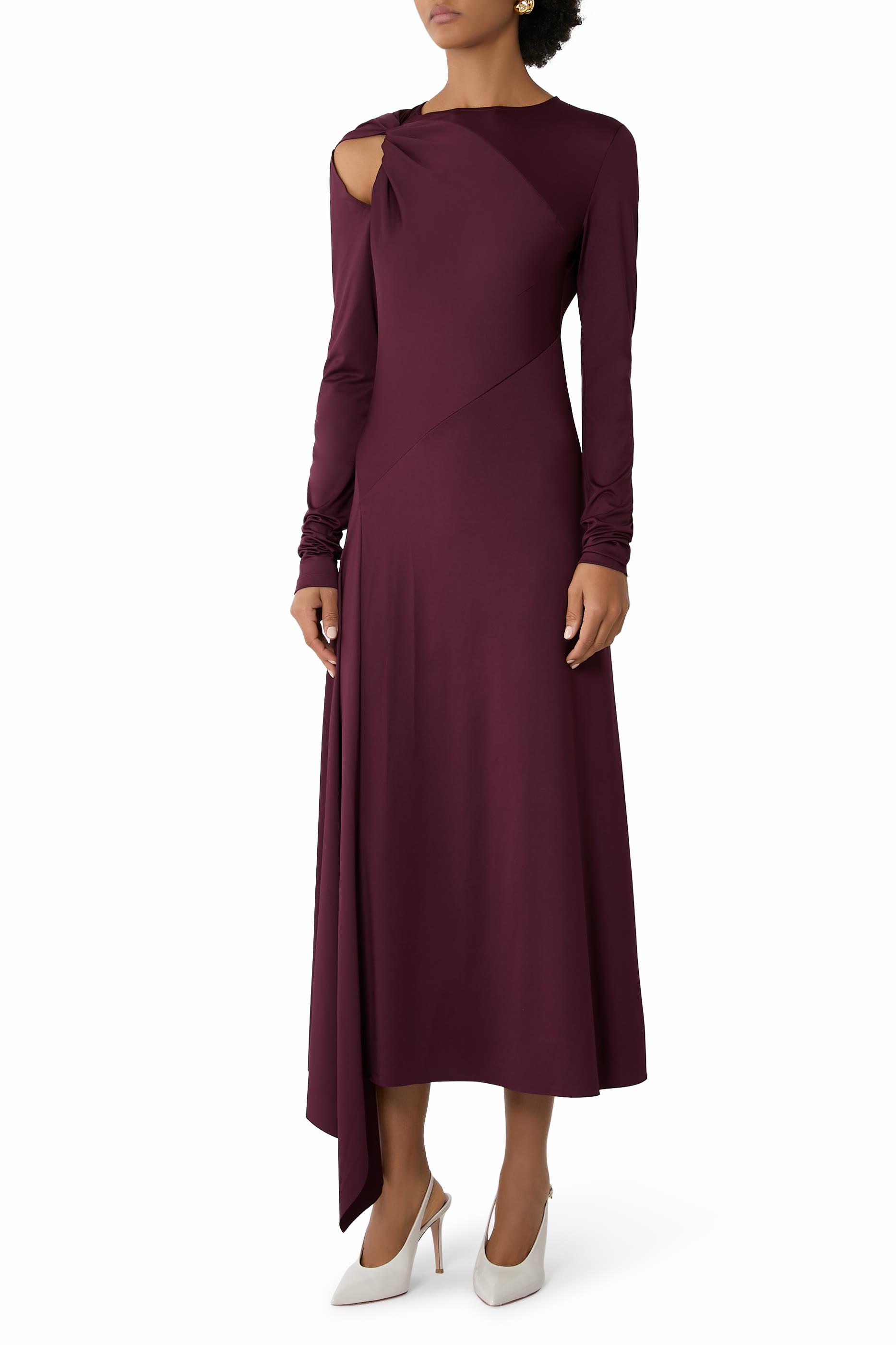 Twist Armhole Detail Midi Dress