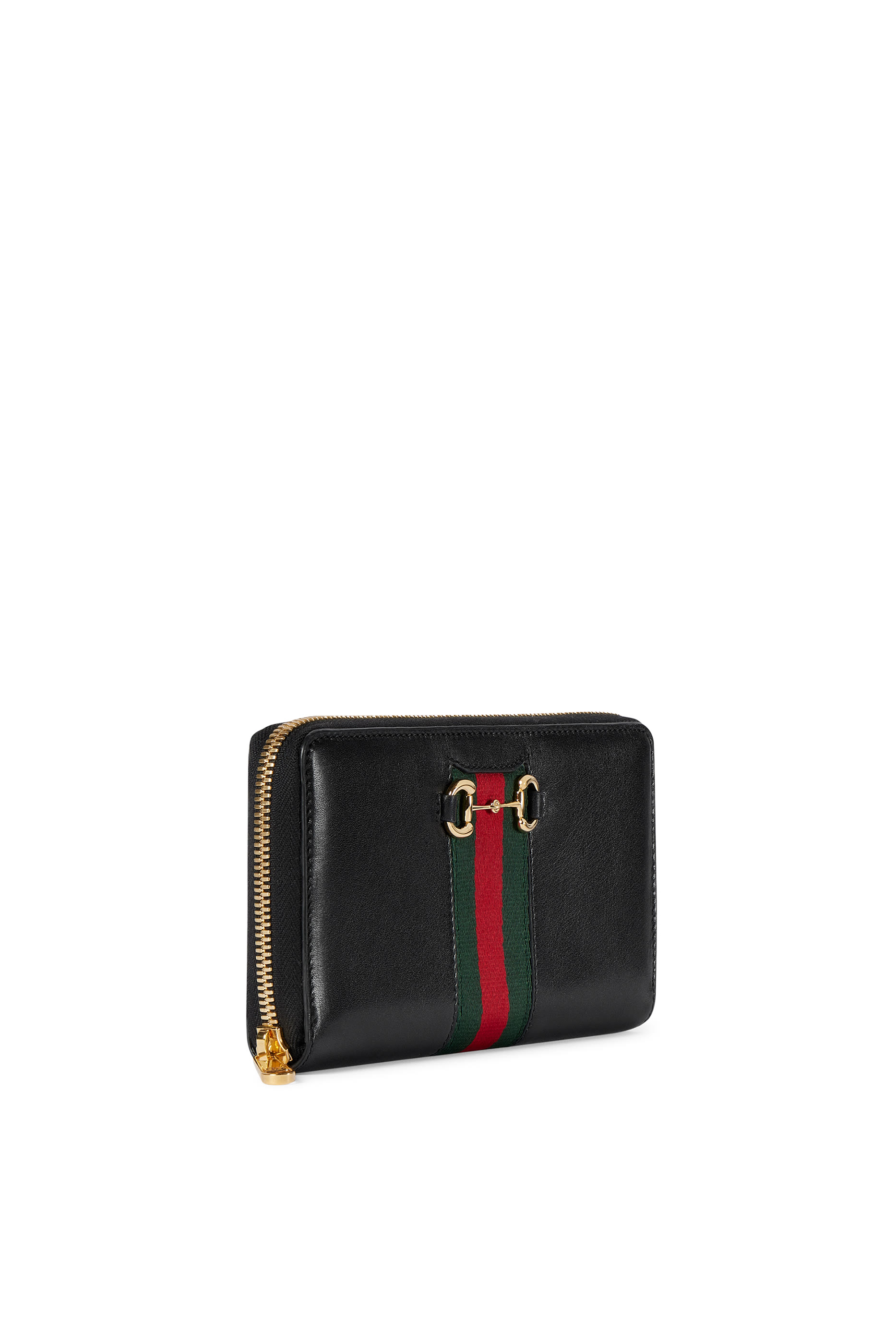 Horsebit Web Zip Around Wallet