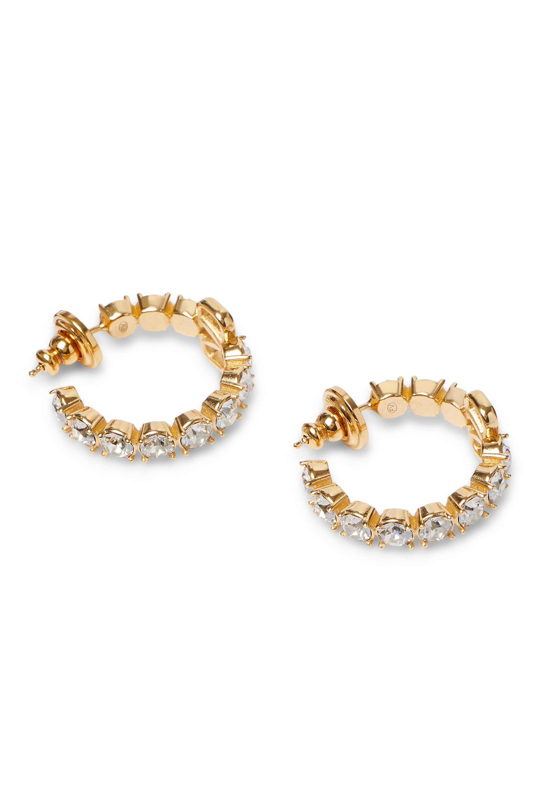 VLogo Signature Crystal Half Hoop Earrings