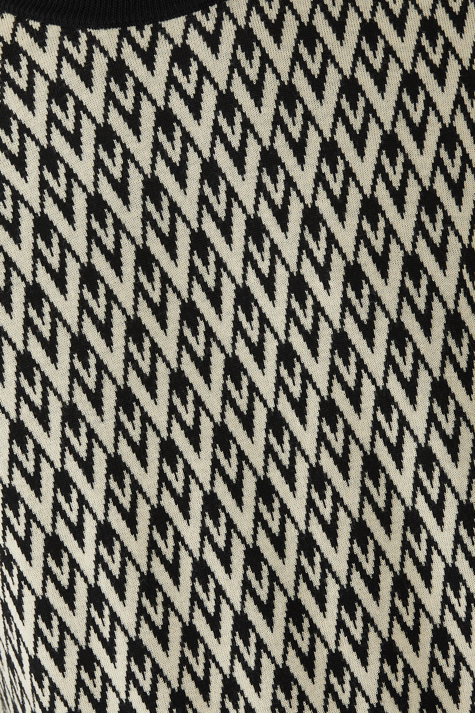 Toute La V Jacquard Pattern Wool Sweater
