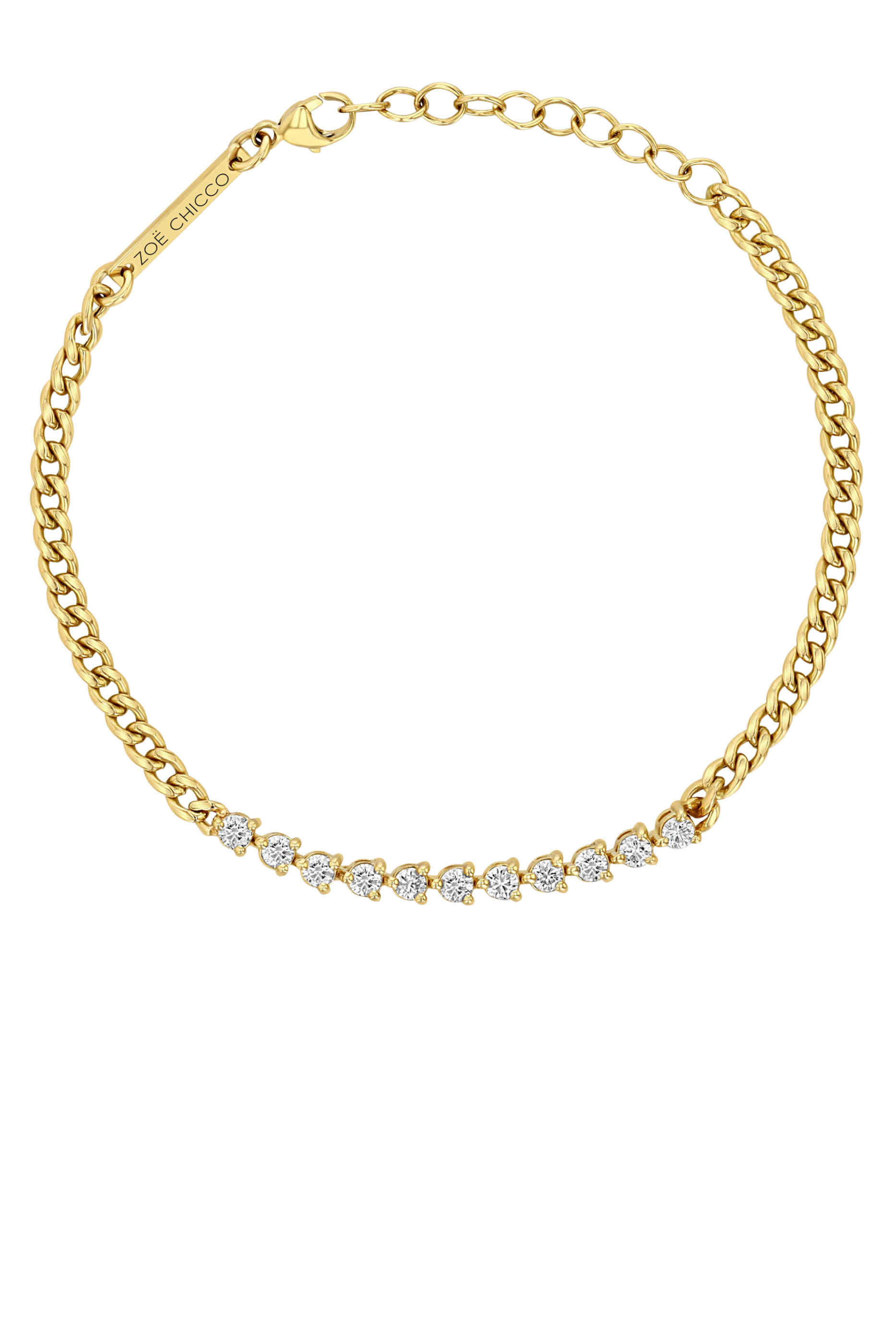 Small Curb Chain Bracelet, 14K Yellow Gold