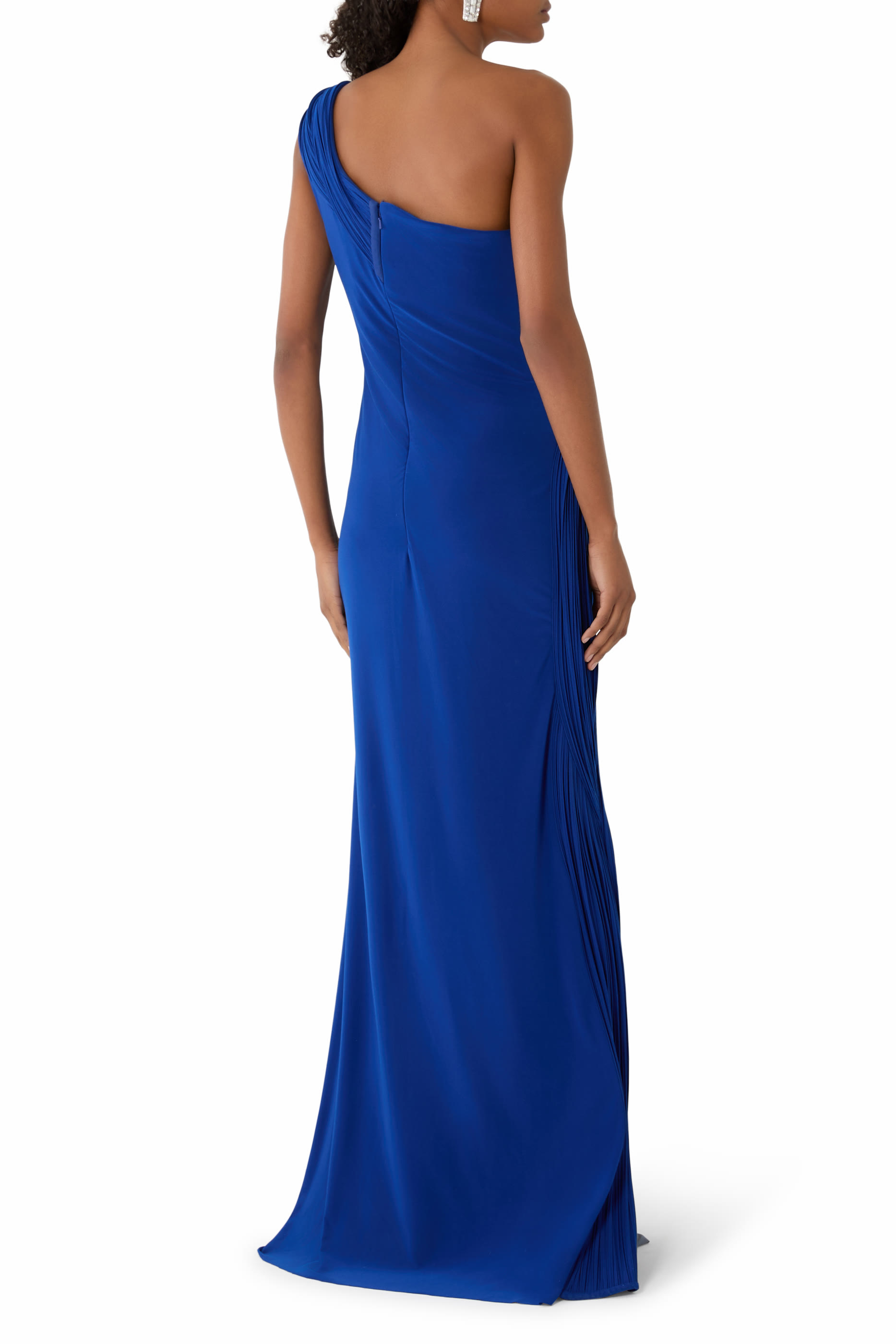 Nova One-Shoulder Draped Gown