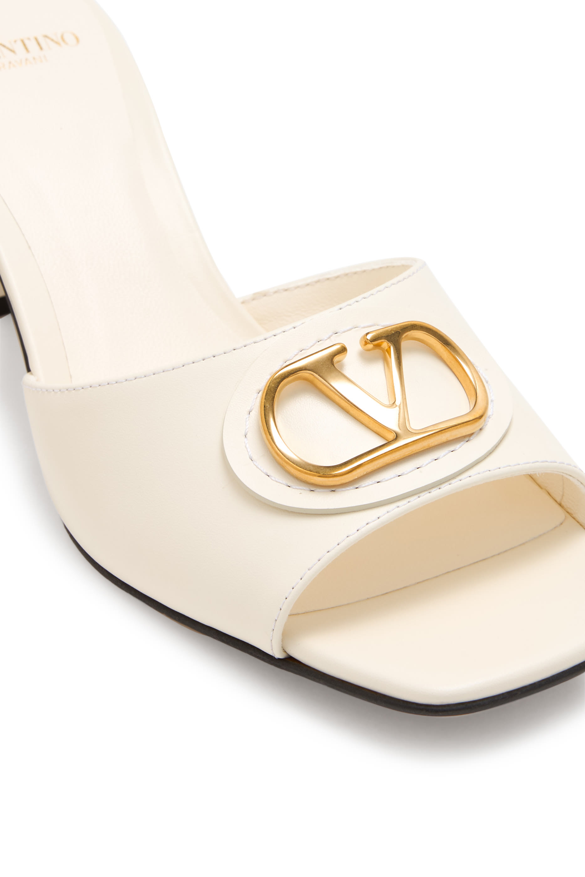 VLogo Signature Calfskin Leather Slide Sandals 60