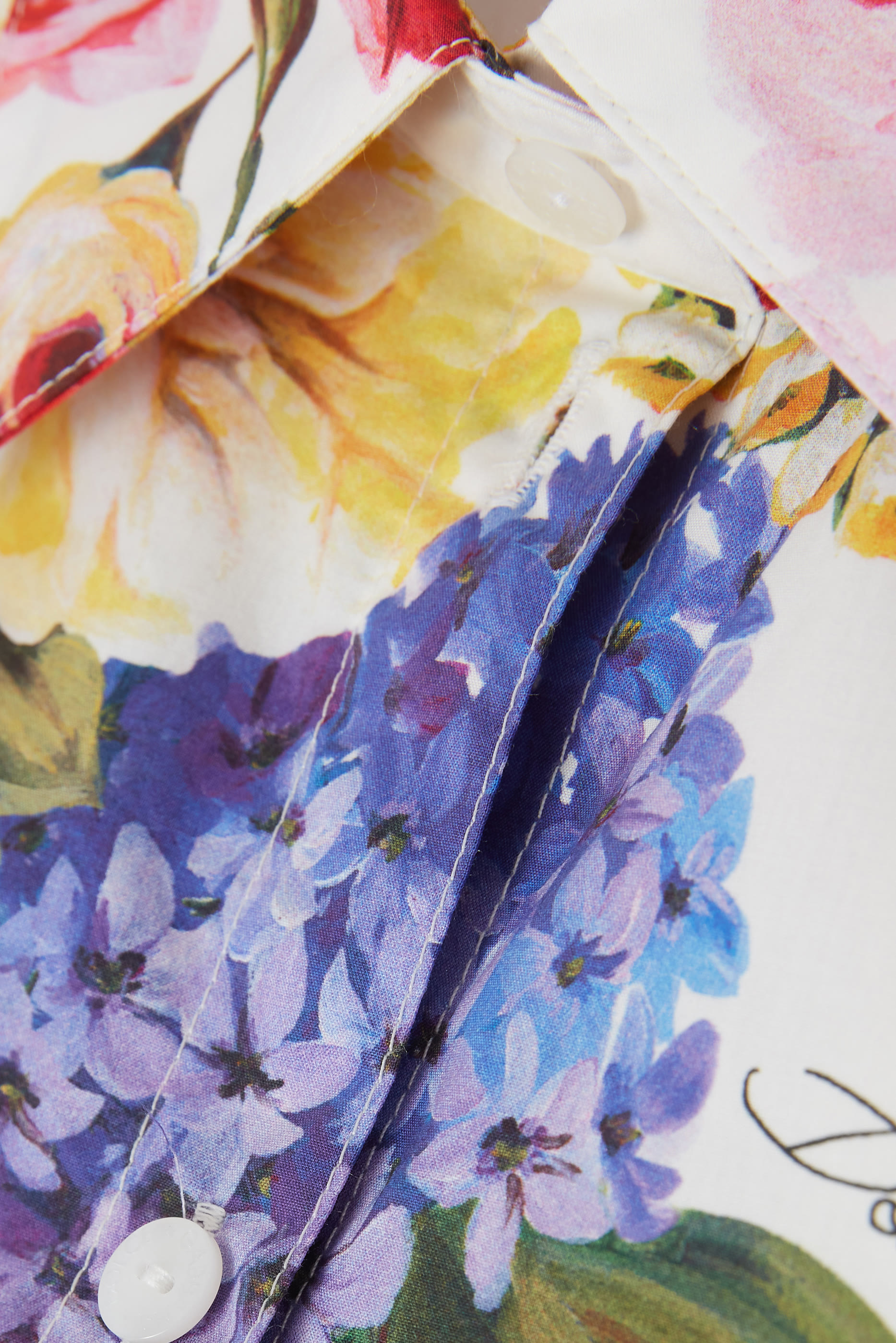 Kids Garden-Print Cotton Poplin Shirt