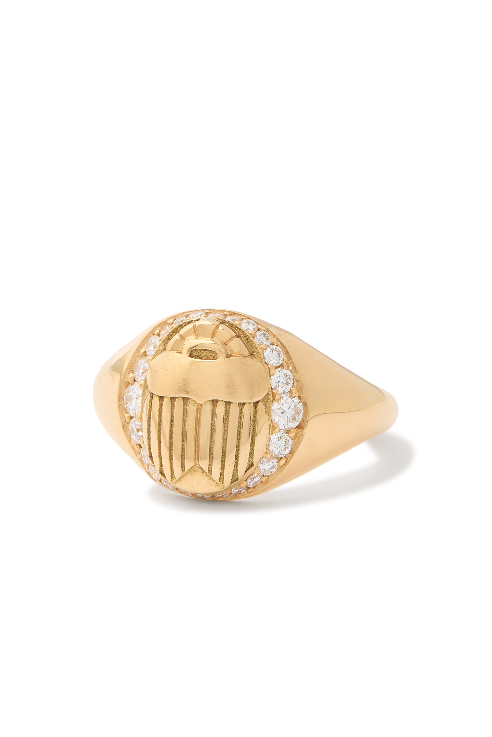 Scarab Chevalier Ring, 18k Yellow Gold & Diamonds