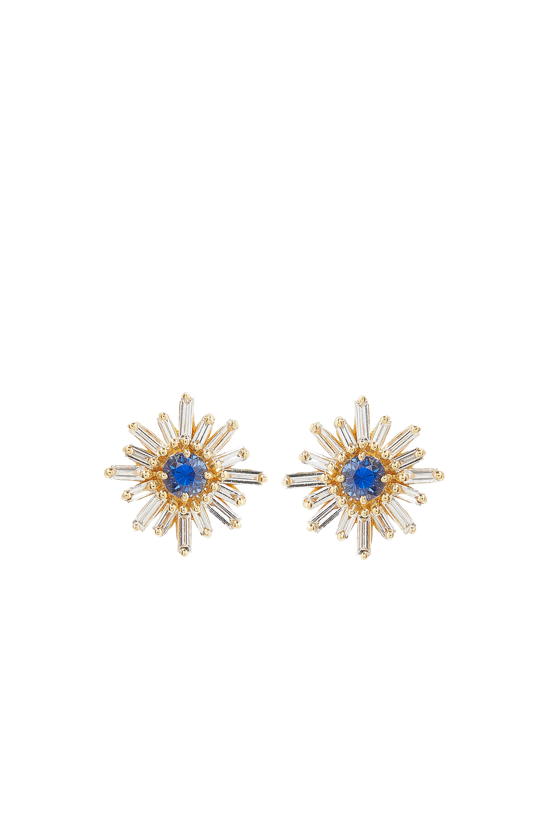 Stud Earrings, 18K Yellow Gold & Diamonds