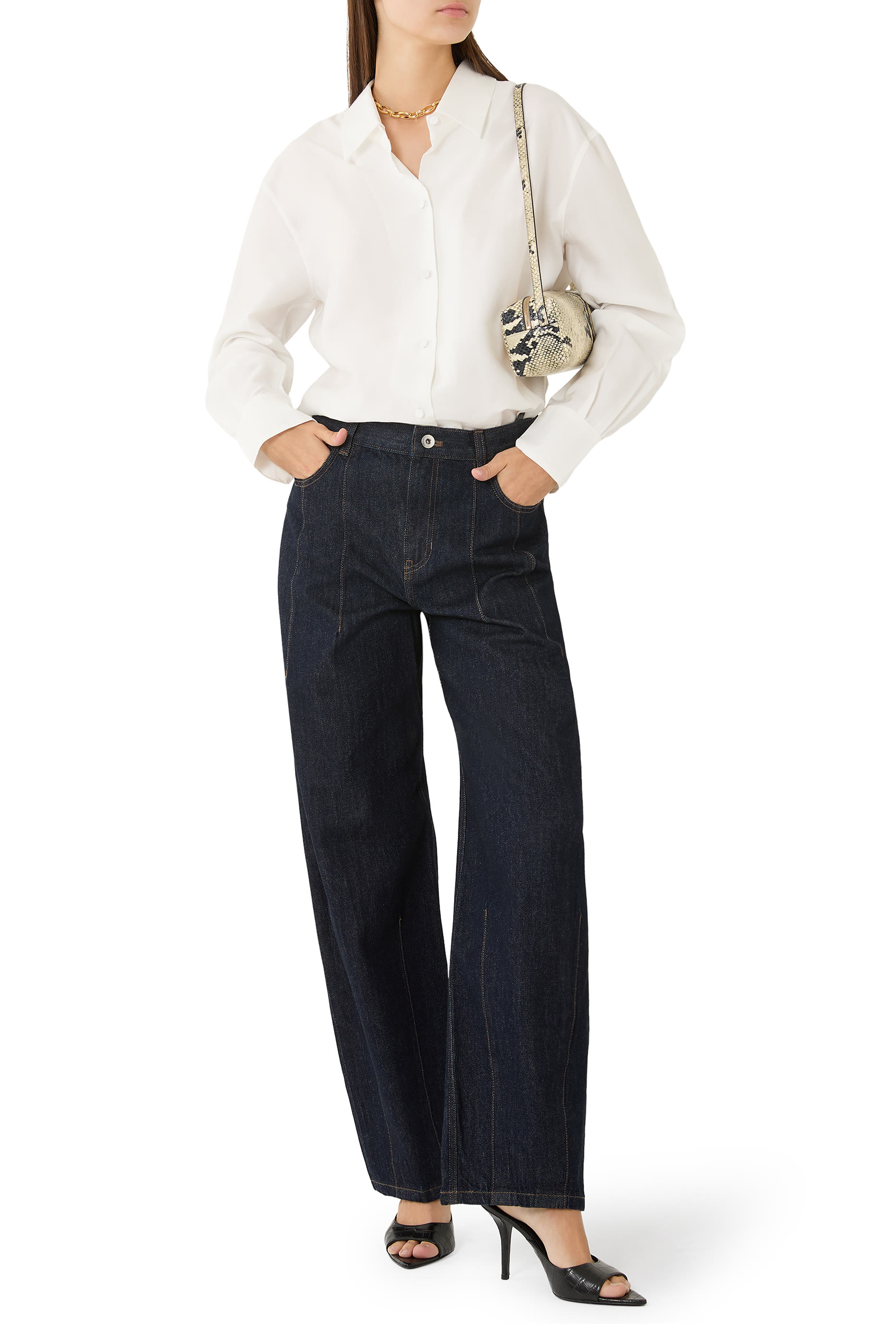 Side-Slit Cotton Shirt