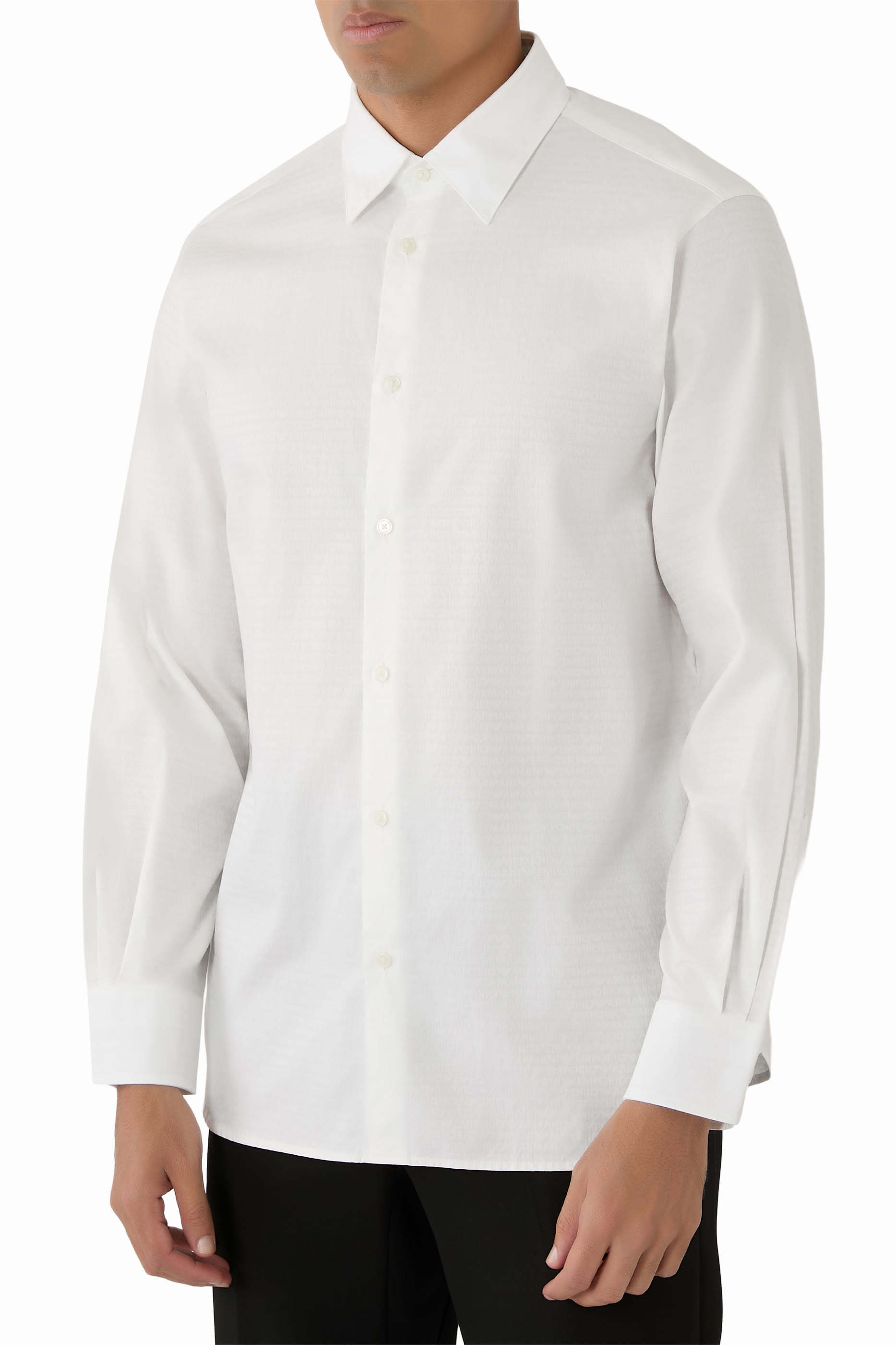 Micro EA Text Logo Long Sleeves Shirt