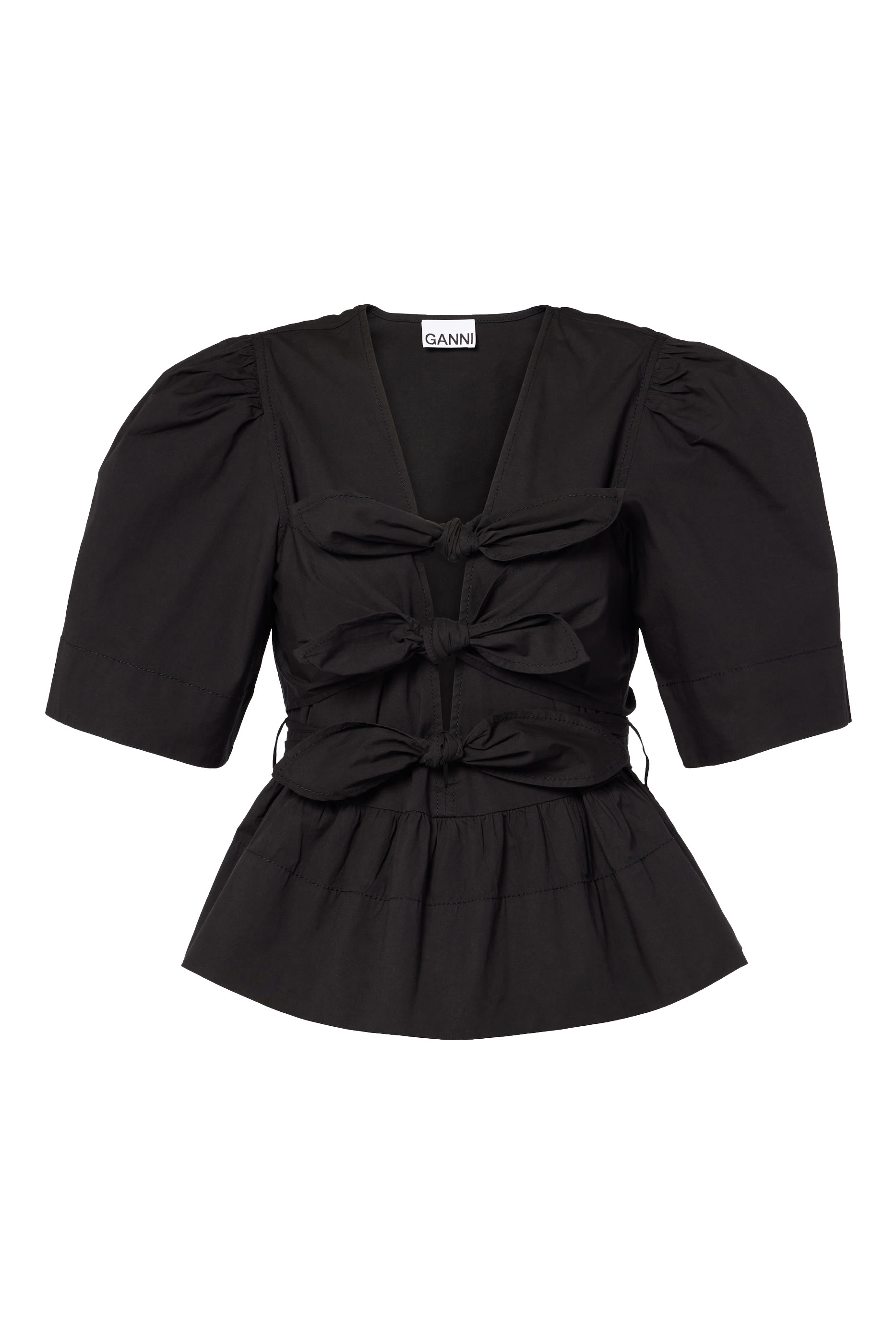 Peplum Tie Blouse