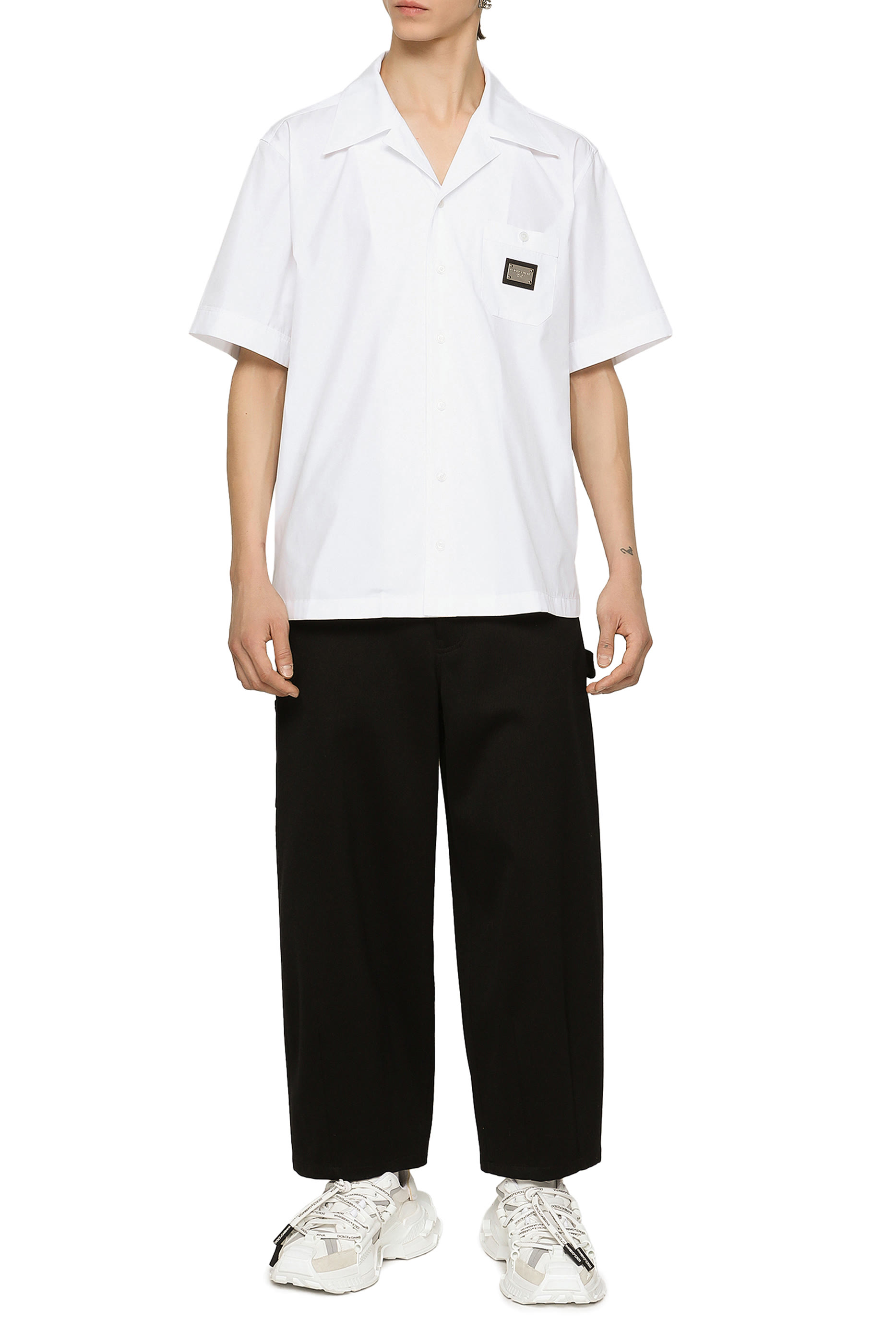 Logo Tag Cotton Hawaiian Shirt