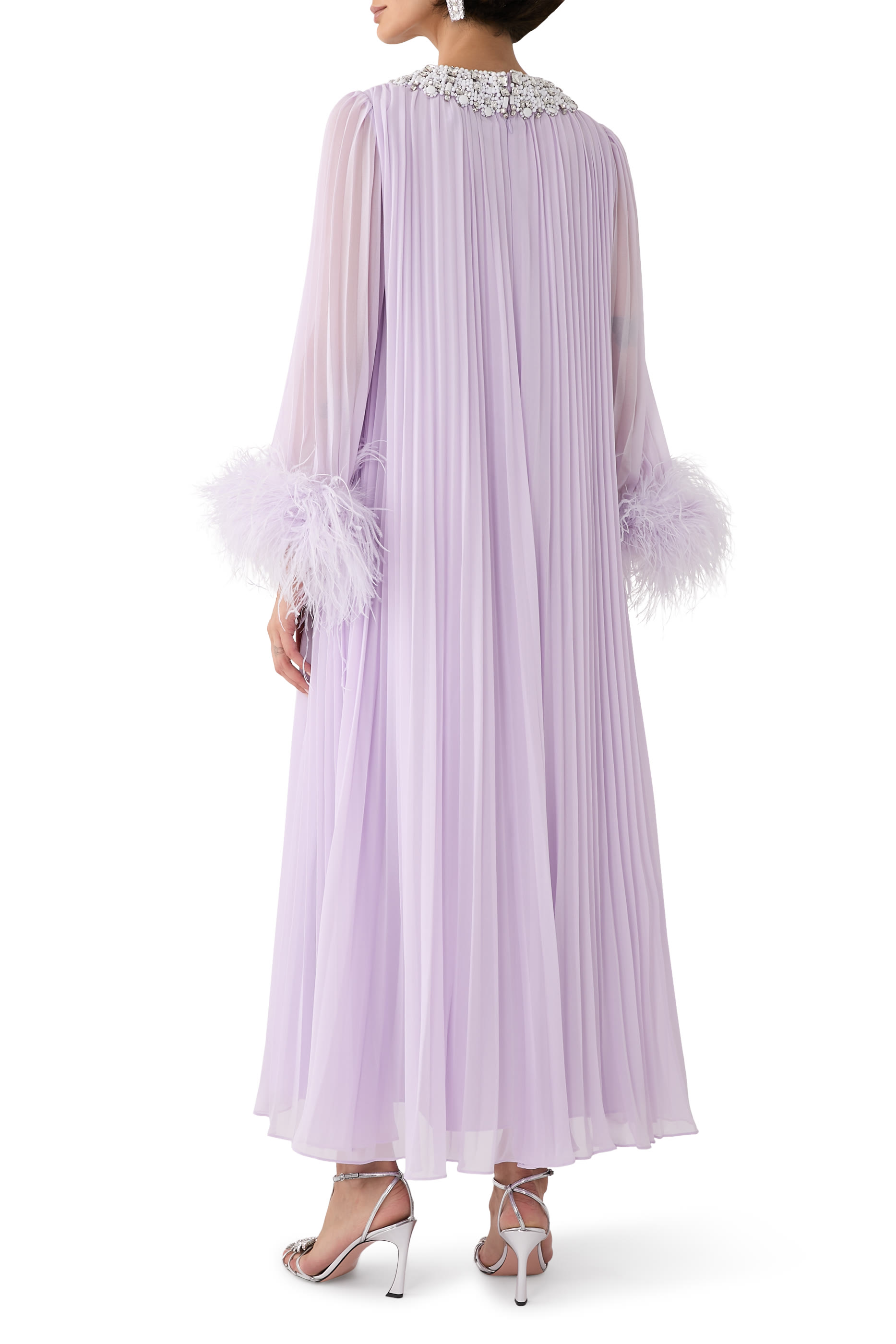 Chiffon Feather Midi Dress