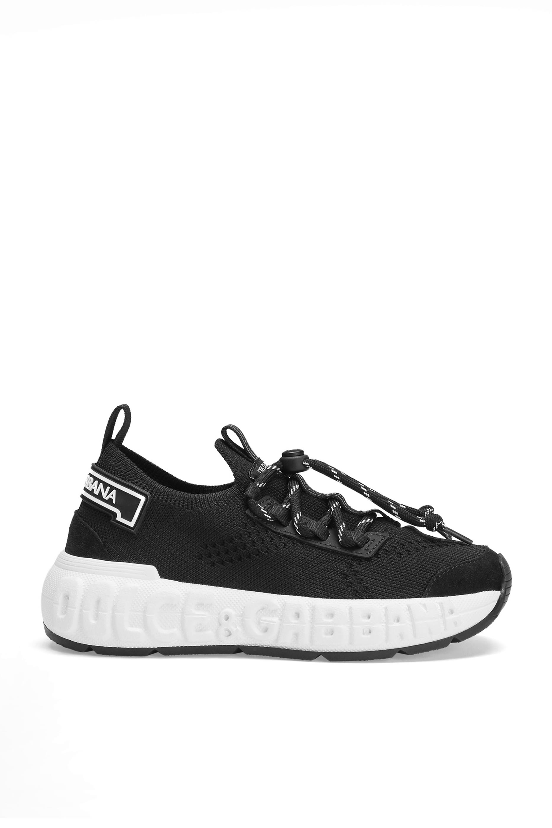 Kids DG Logo Jersey and Split Calfskin Sneakers