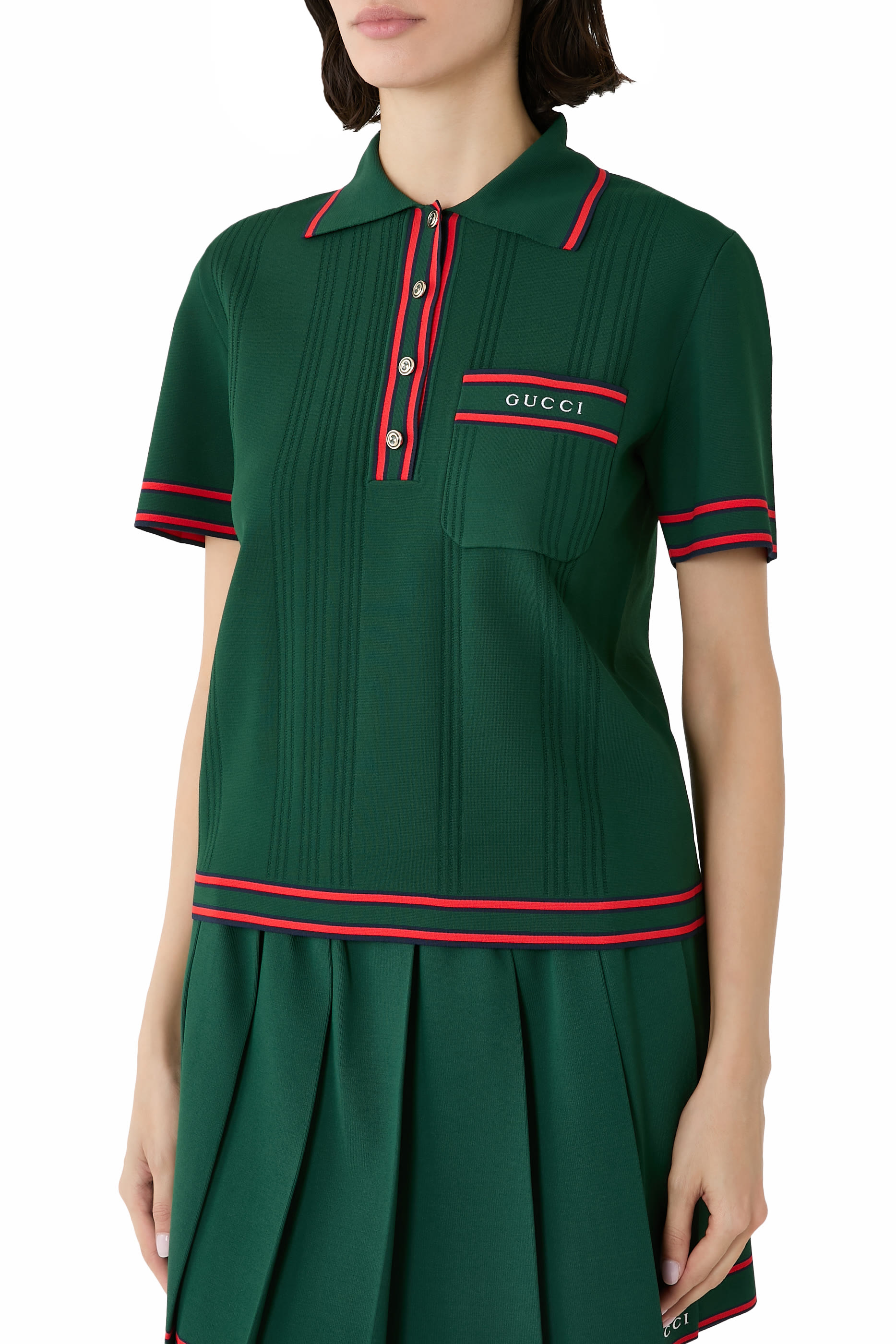 Polo Shirt with Striped Trim