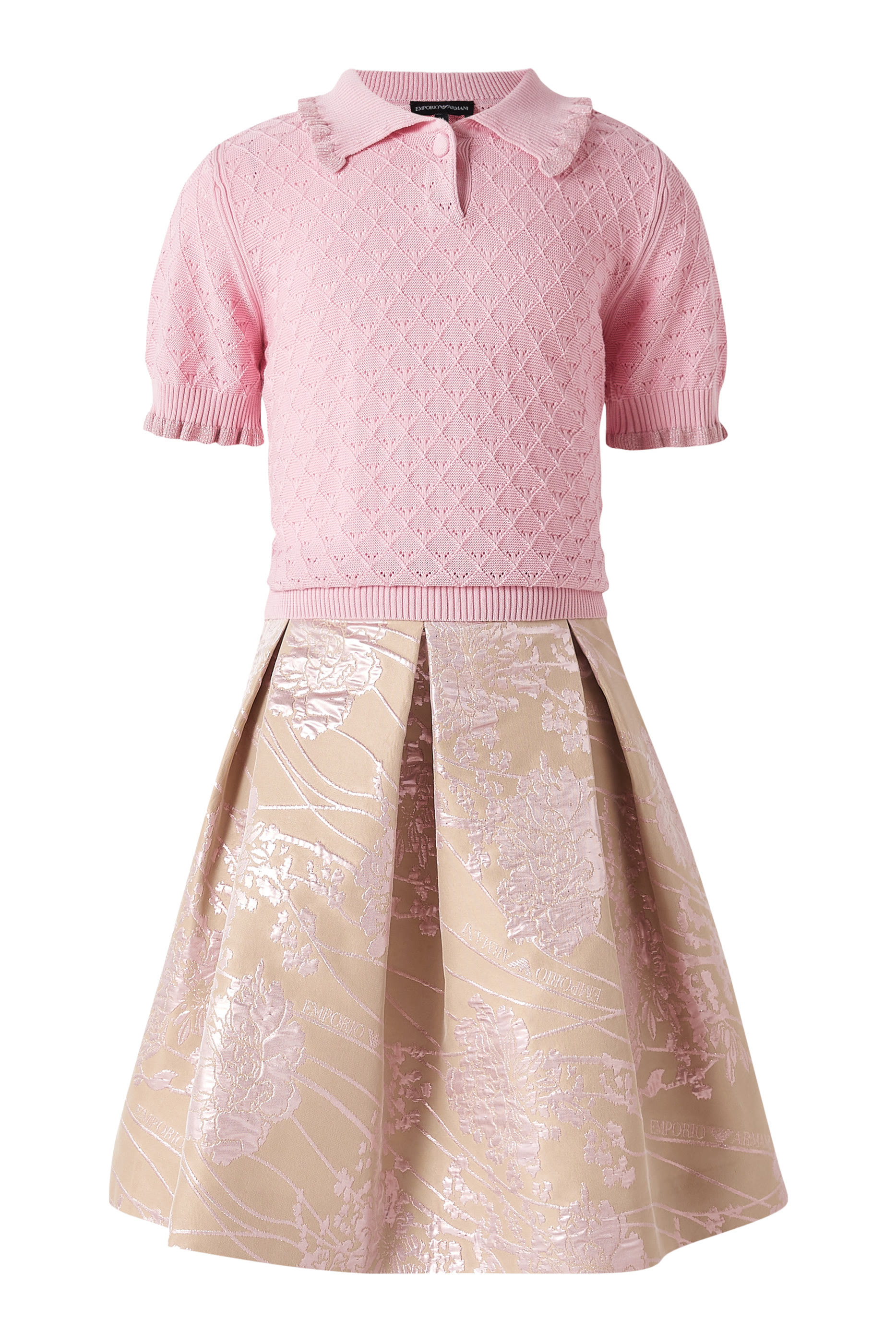 Kids Flower Jacquard Skirt