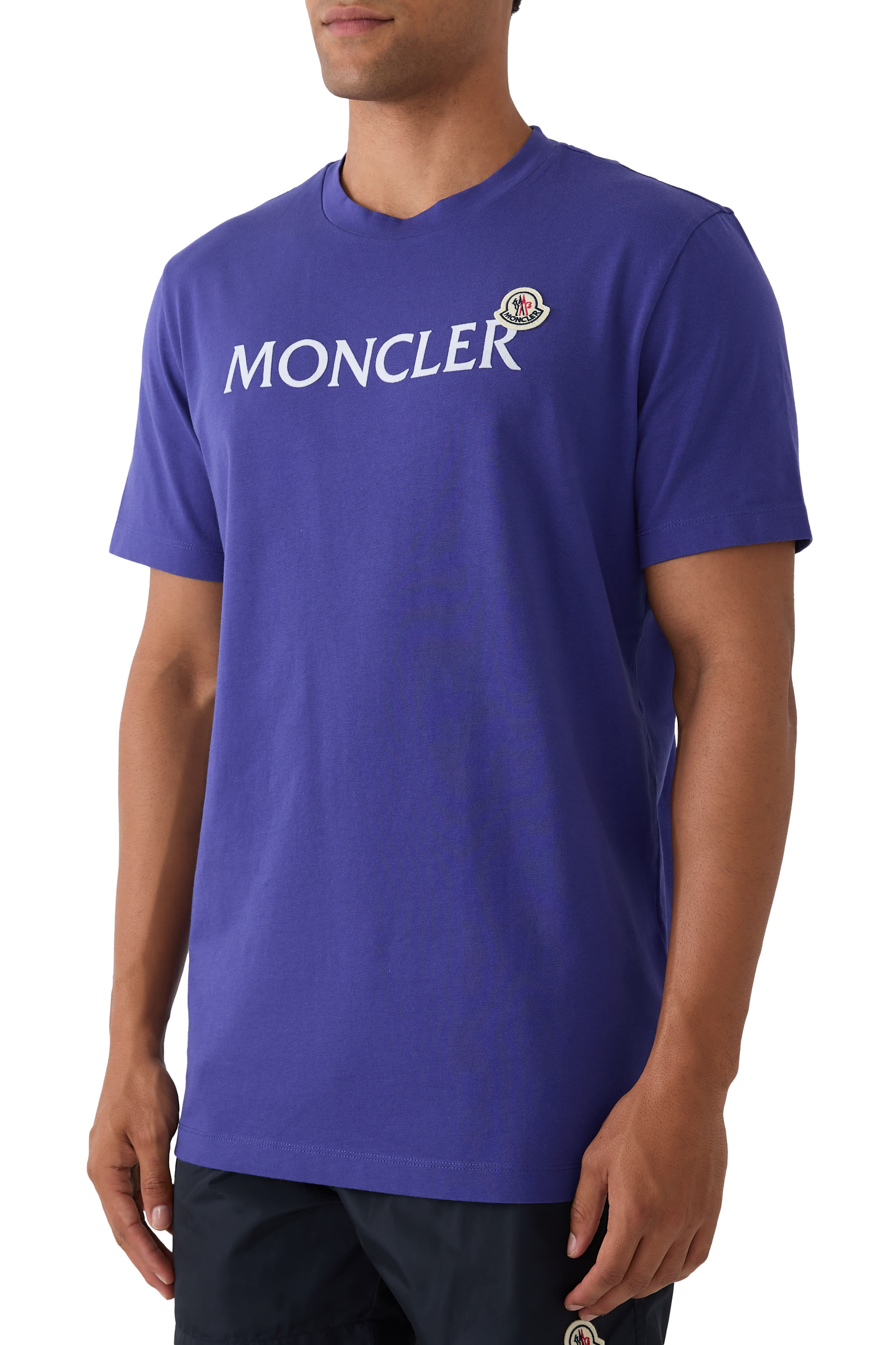 Flocked Logo Cotton T-Shirt