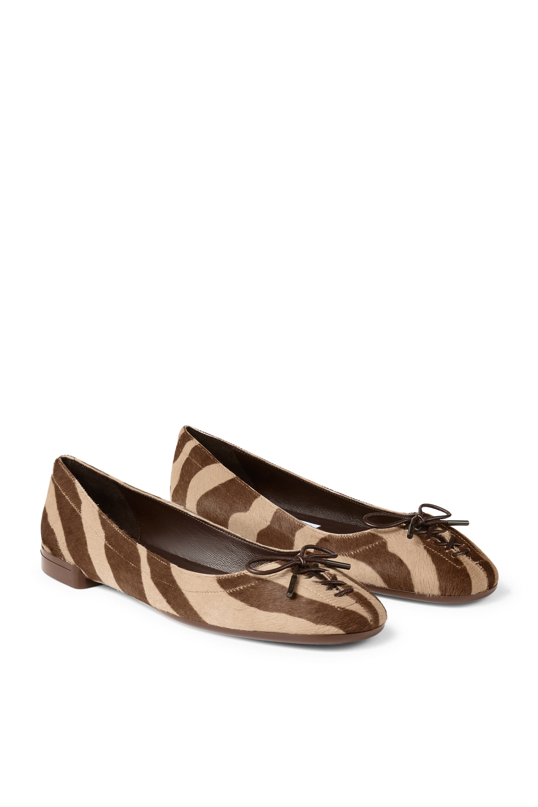  Scarlett Zebra-Printed Pony Ballerina Flats