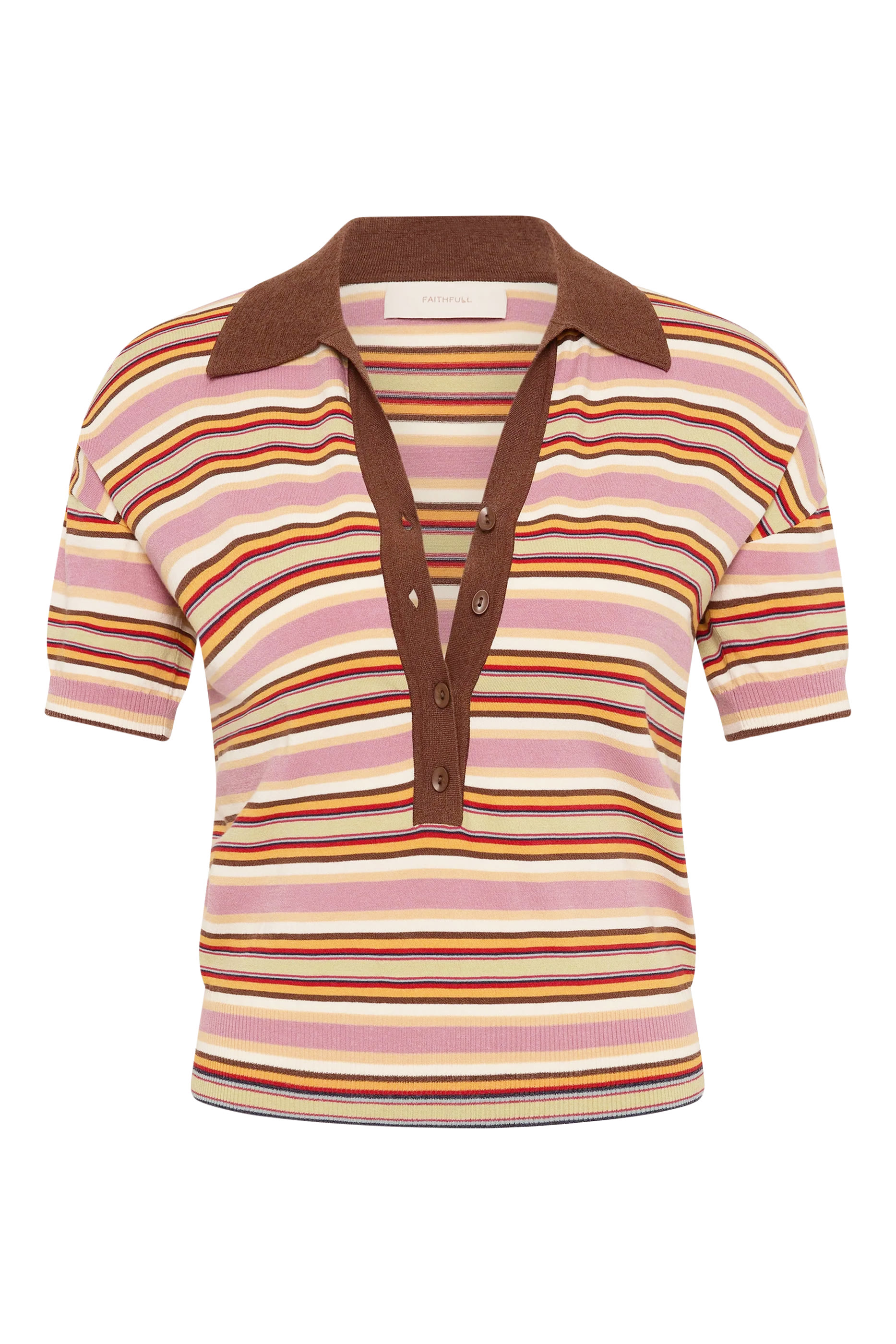 Sable Striped Knit Polo