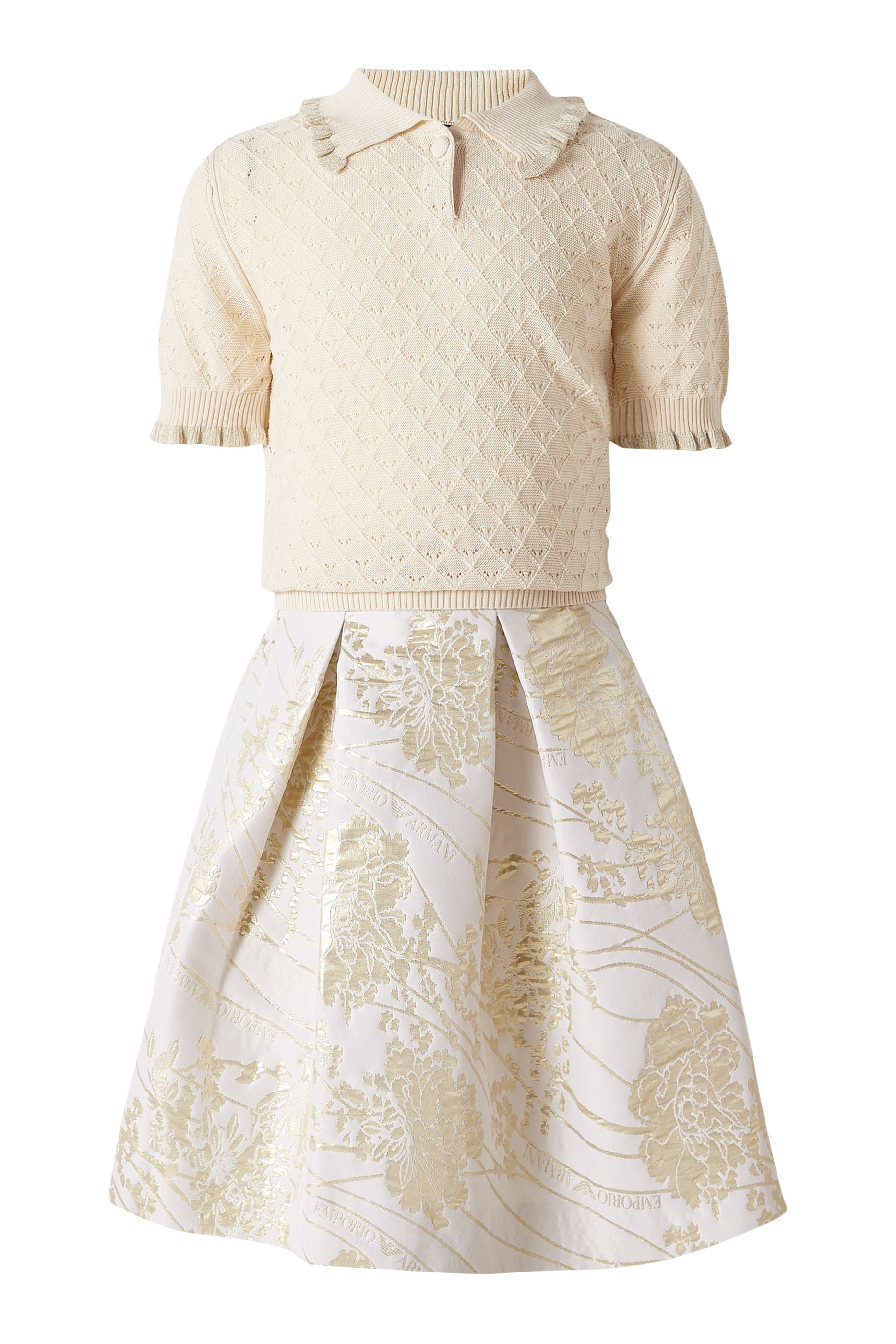 Kids Flower Jacquard Skirt