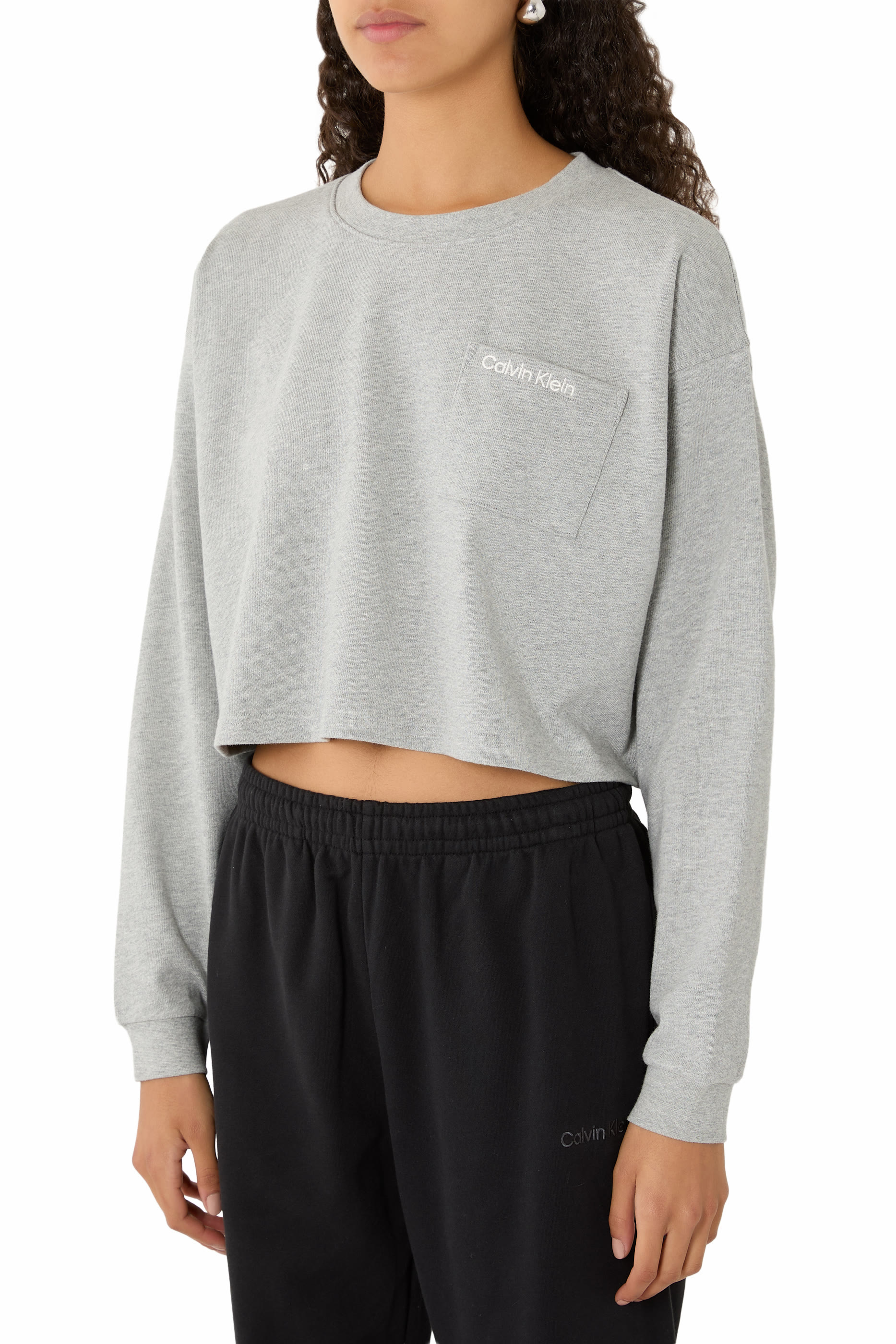 Logo Cotton Jersey Cropped Lounge Top