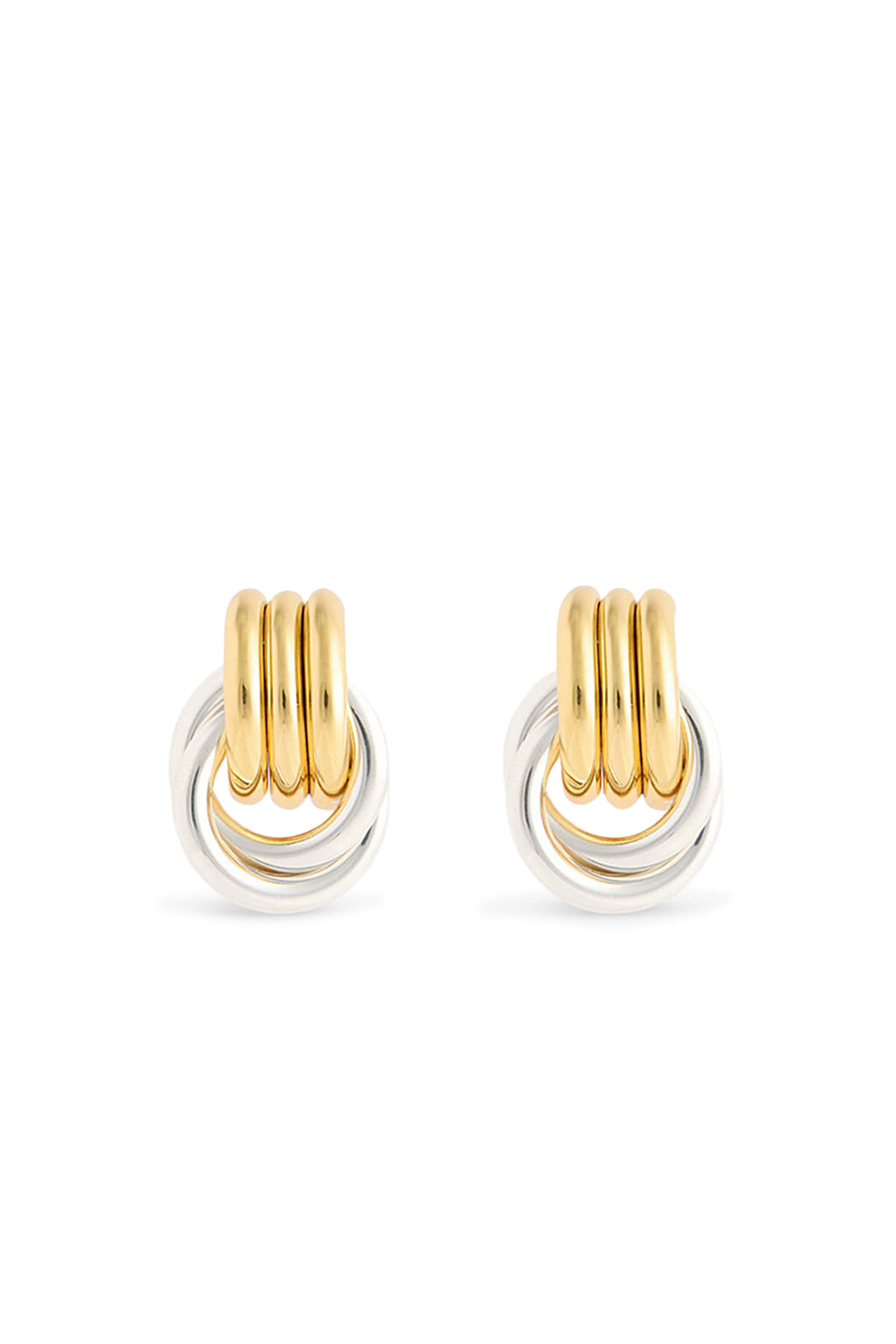 Baby Knot Earrings, 18k Gold + Silver PVD Plated Stainless Steel