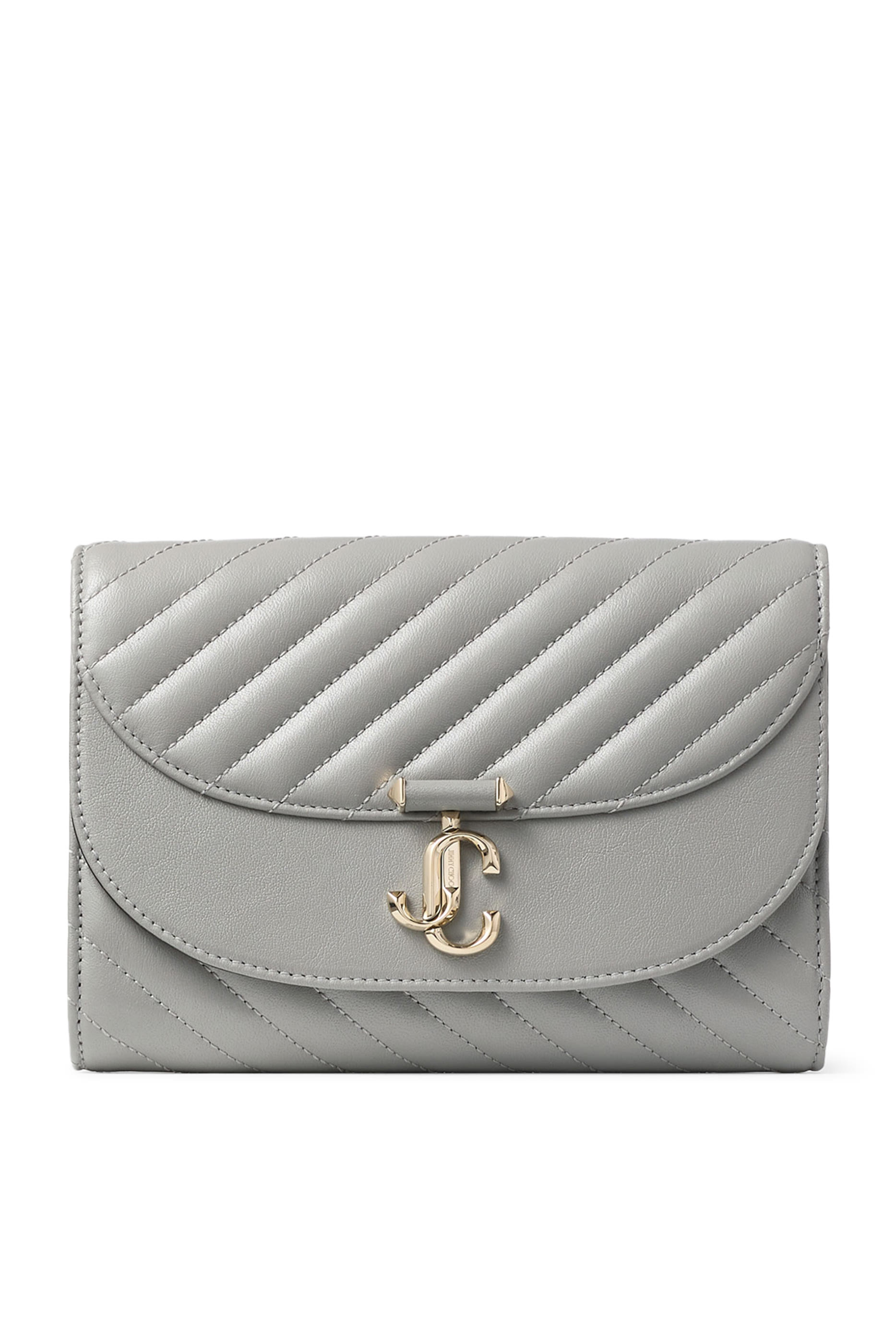  Curve Leather Clutch with Chain 