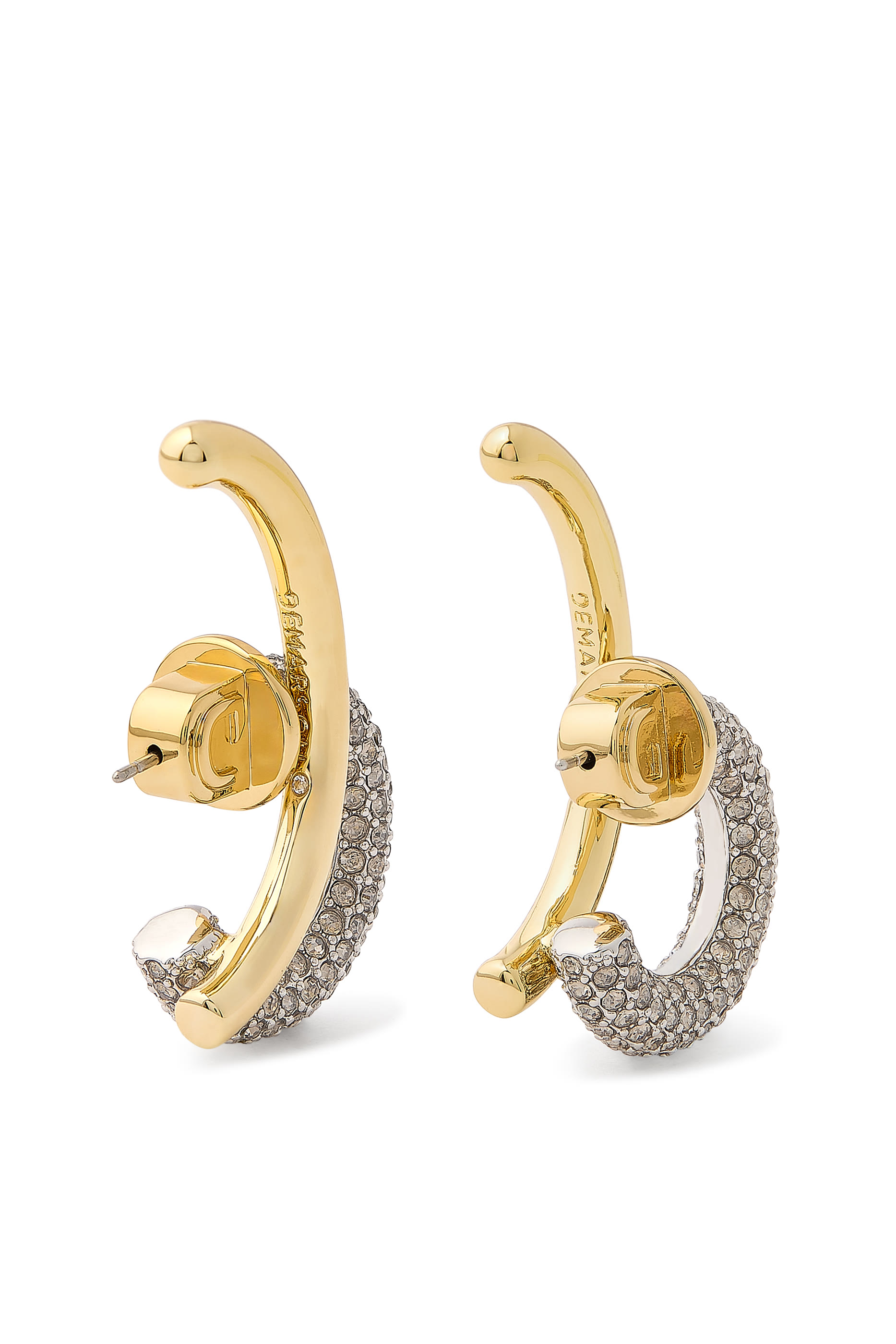 Marisa Pav&eacute; Hoops, 12K Gold Plated Brass & Crystals
