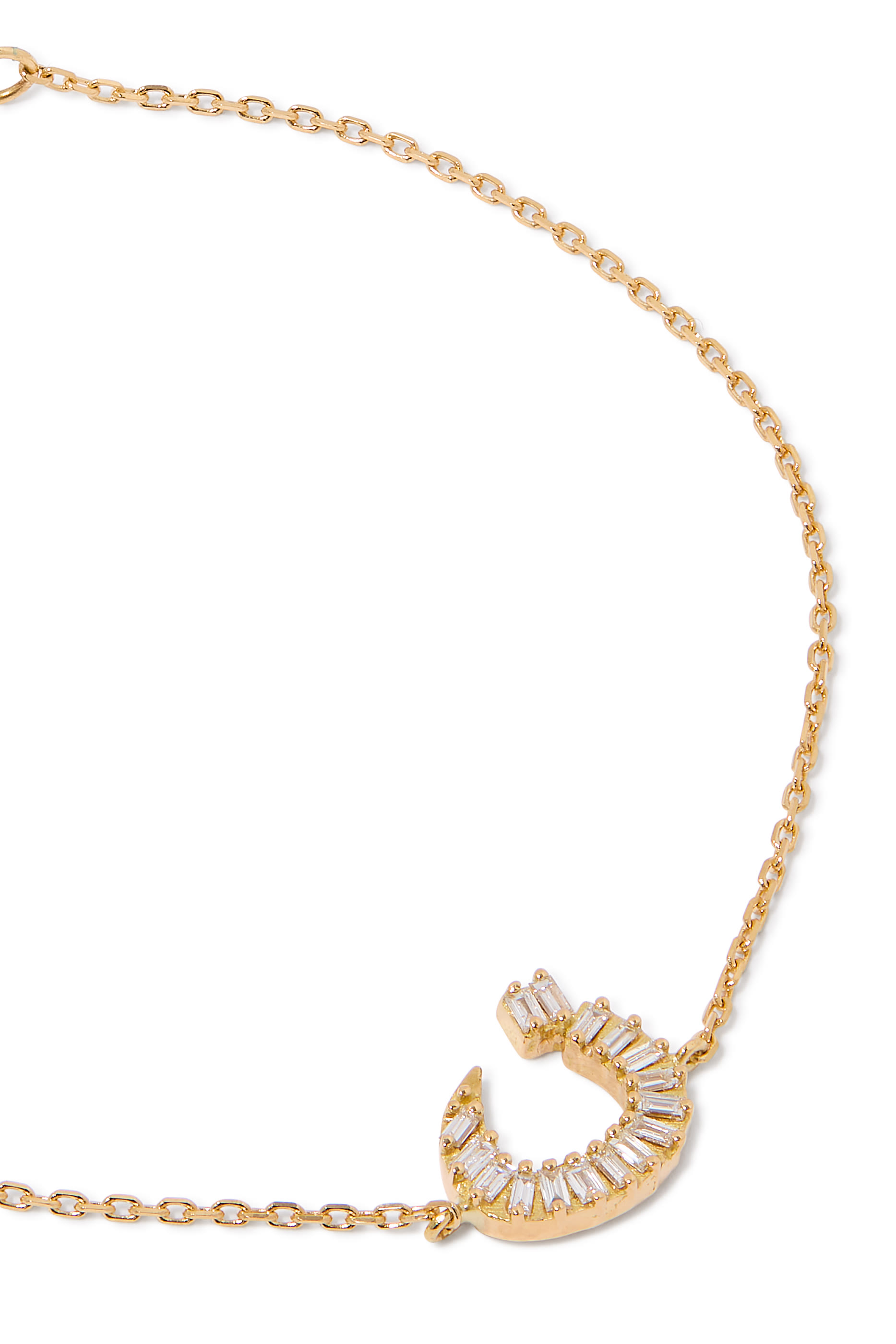 OULA - Letter Noon Bracelet, 18K Yellow Gold & Baguette Diamonds