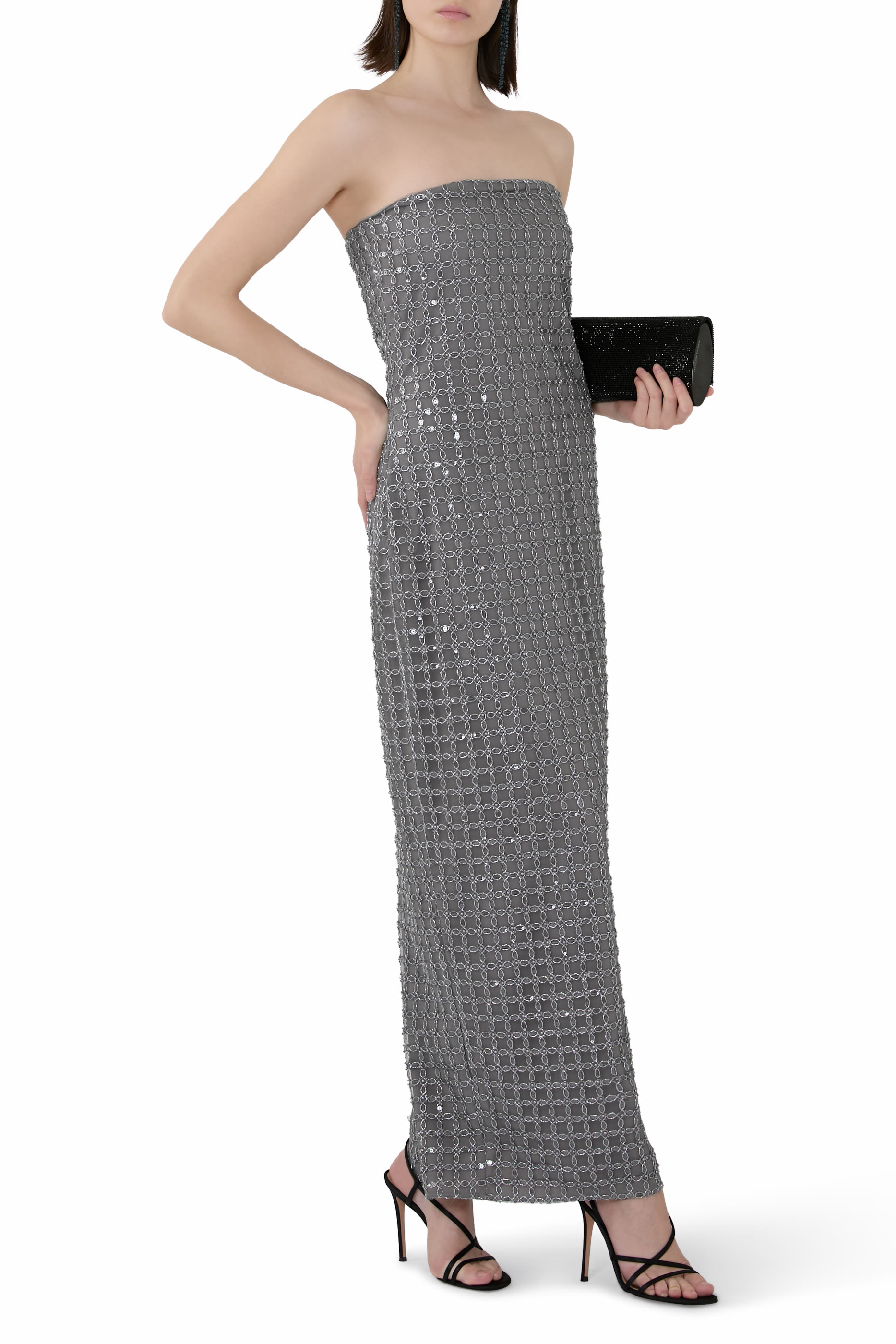  Beaded Maxi Tube Dress